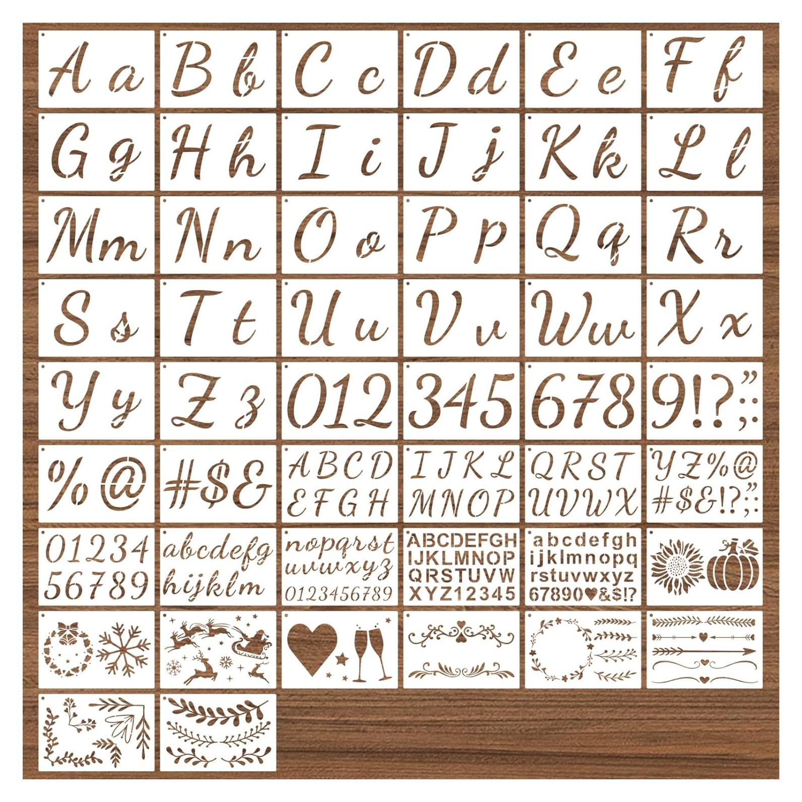 Plantillas de Caligrafía BAMIDELE 50 Pcs Reutilizables