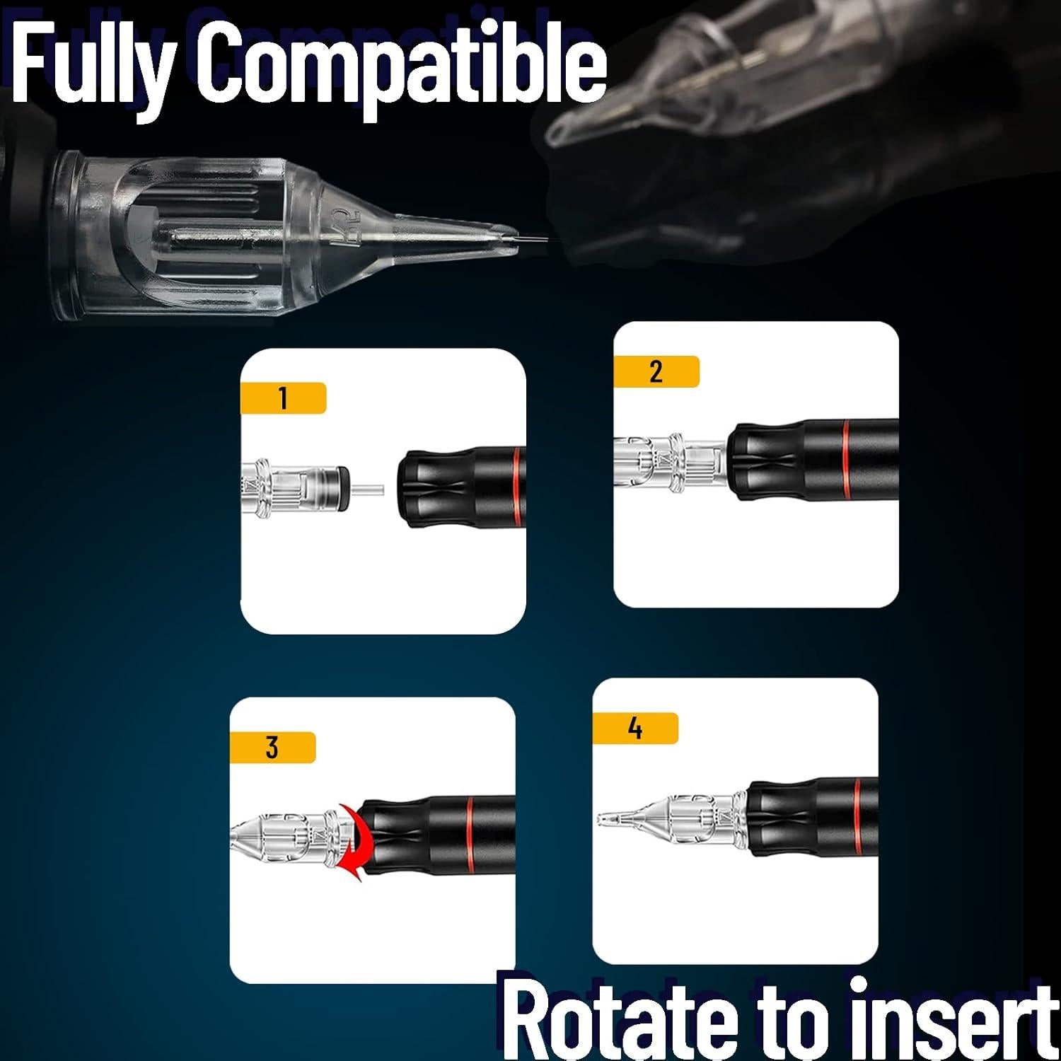 Agujas de Cartucho para Tatuar MIUXIA 40 Pcs Mezcla Variada