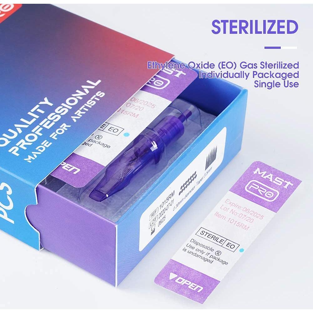 Cartuchos de Agujas Mast Tattoo Pro 50 Pcs RL+RS+RM+M1