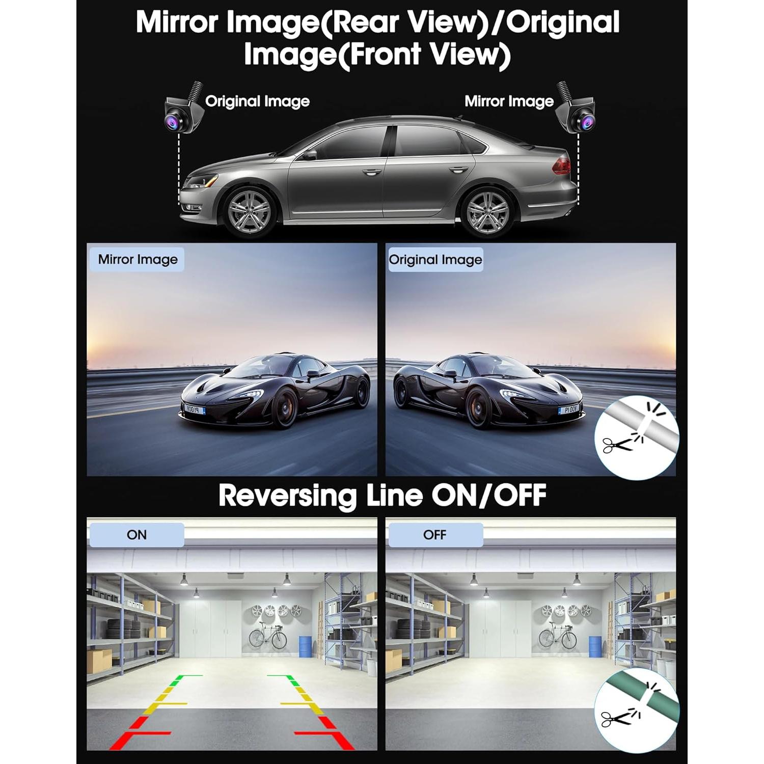 Cámara de Respaldo AHD 1080P Jansite 360° Rotativa IP69K