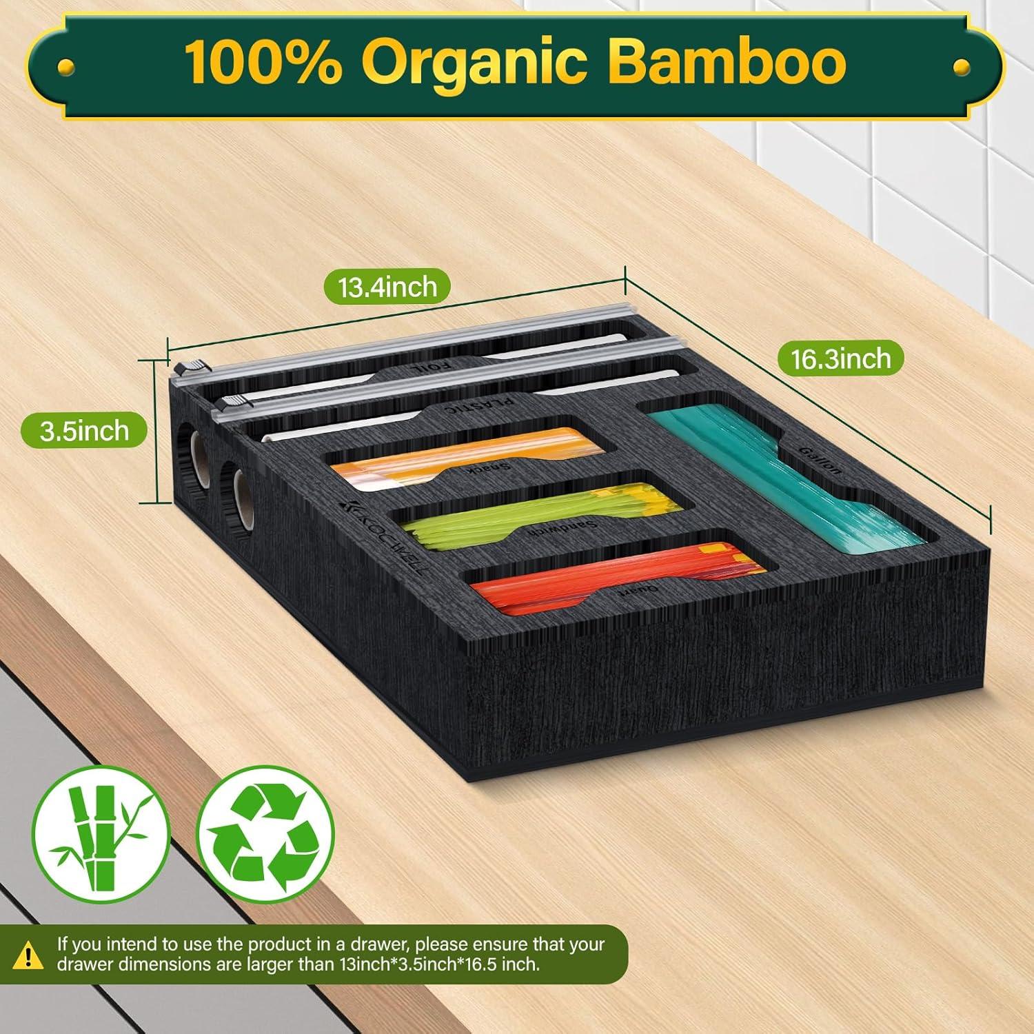 Organizador de Bolsas 6 en 1 KOCWELL de Bambú con Cortadores