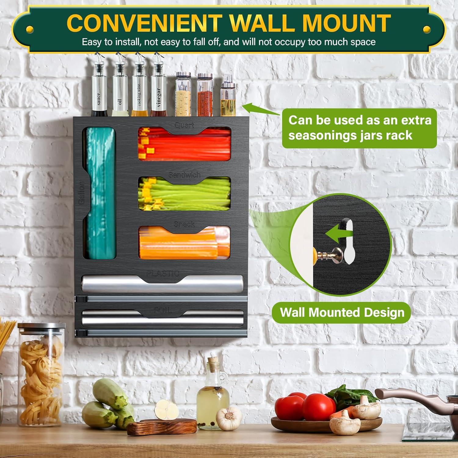 Organizador de Bolsas 6 en 1 KOCWELL de Bambú con Cortadores