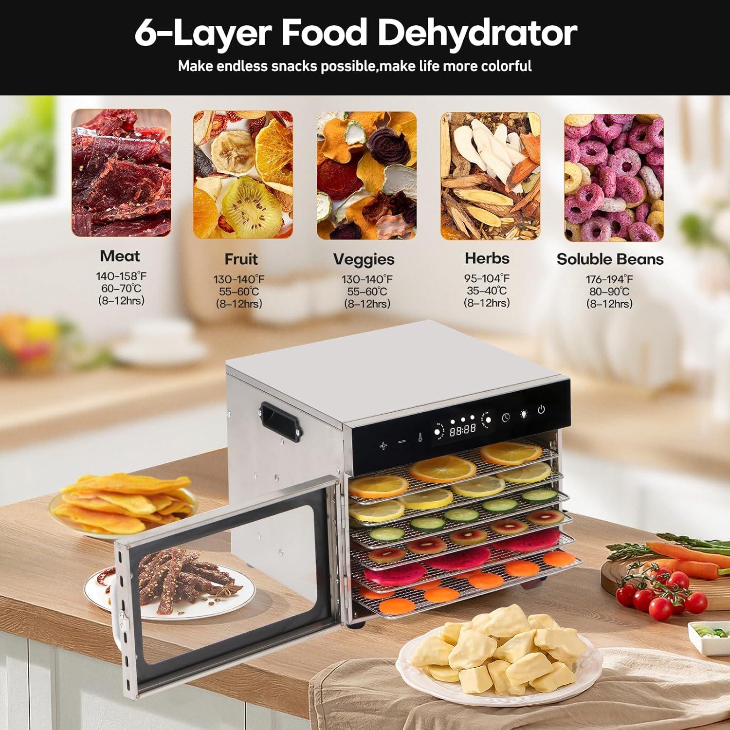 Deshidratadora de Alimentos Panana DHDR-TR 6 Bandejas Acero Inoxidable