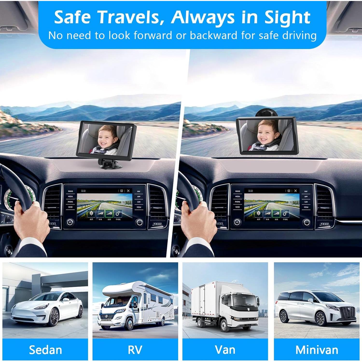 Cámara de Auto NewHail X430L 4.3" HD Infrarroja para Bebés