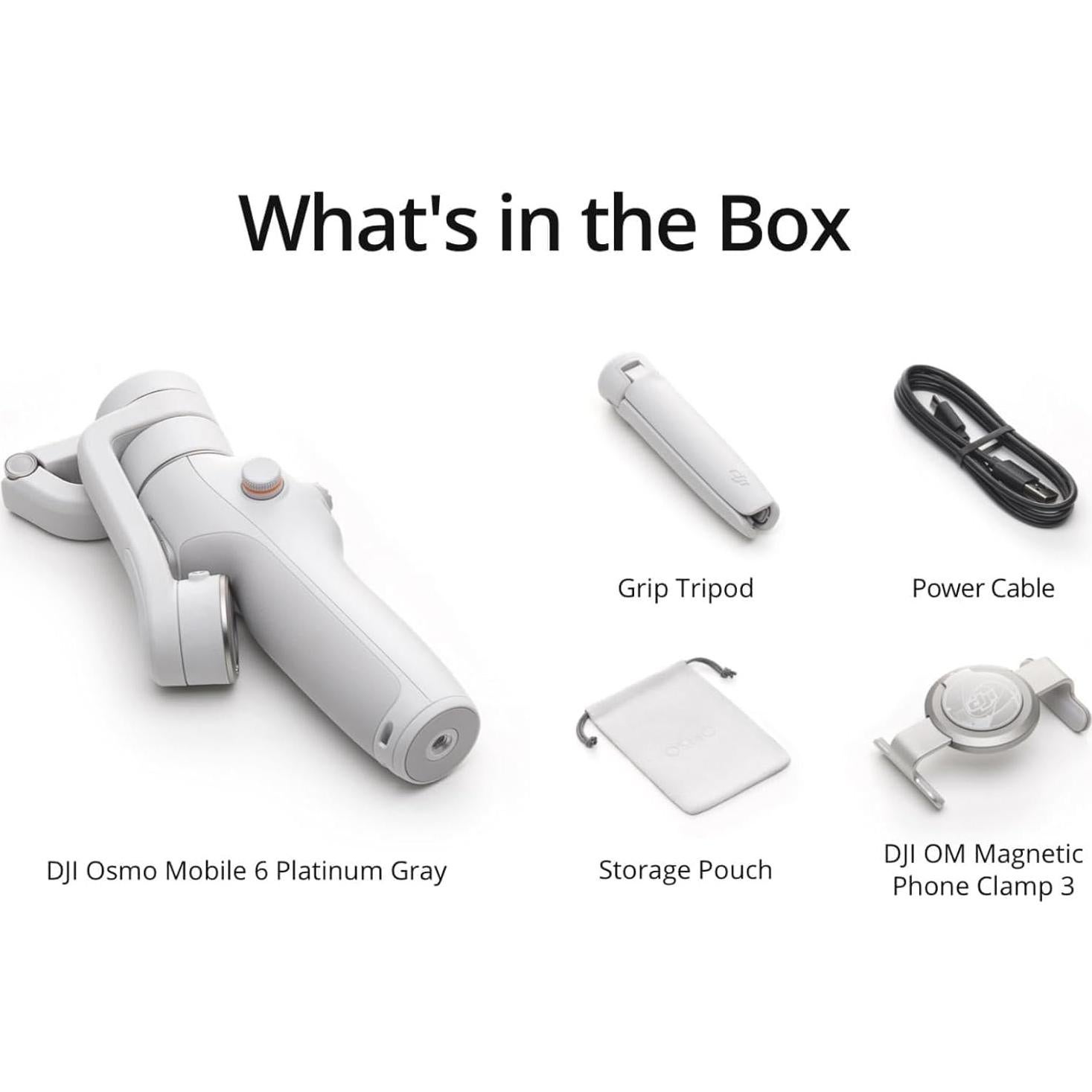 Gimbal DJI Osmo Mobile 6 para Smartphones, Estabilizador 3 Ejes, Gris Platino