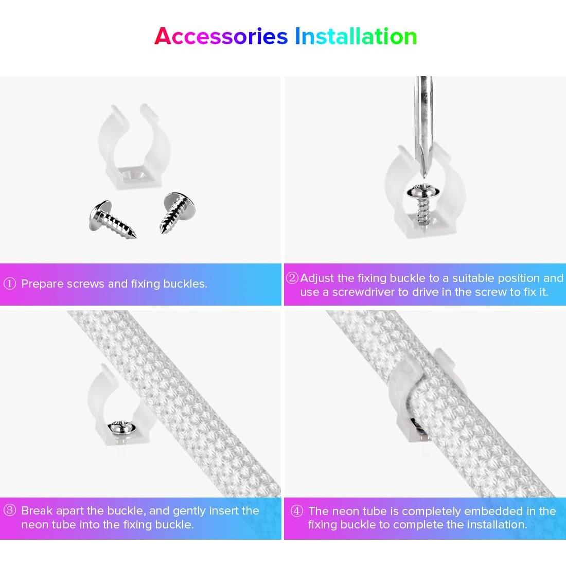 Tira LED Neón BTF-LIGHTING 3.2FT RGB IP67 Flexible