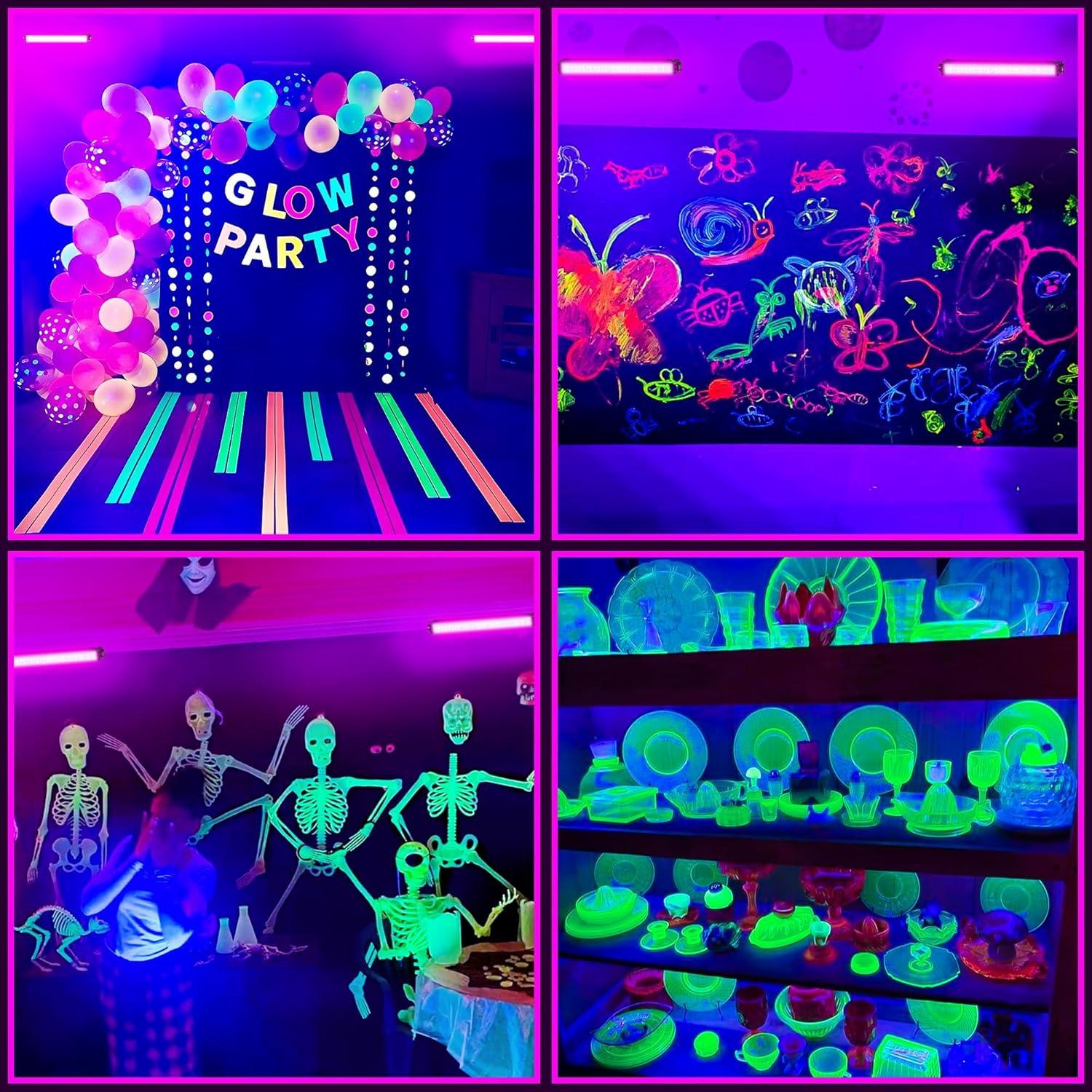 Barra de Luz Negra LED 42W JNGMAIR - Paquete de 2, 1.83m