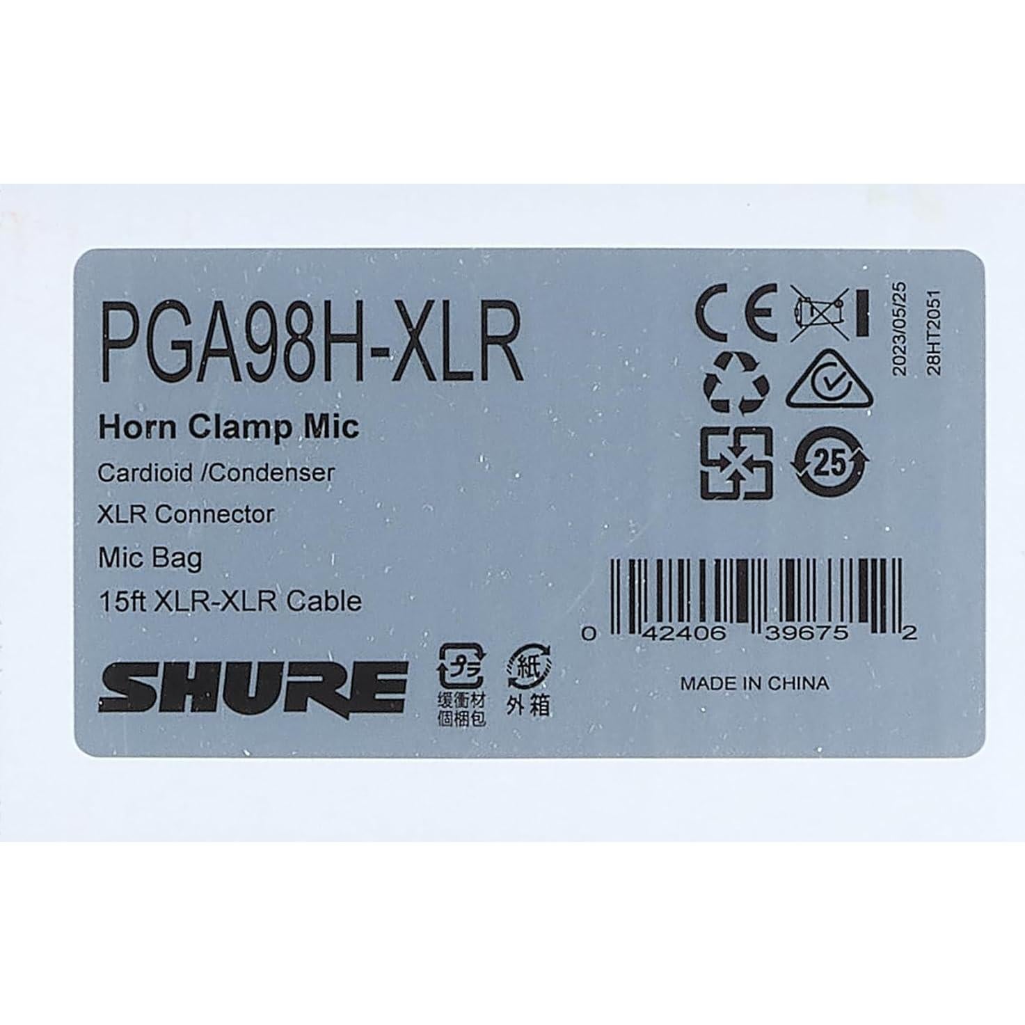 Micrófono de Condensador Shure PGA98H Cardioide Gooseneck