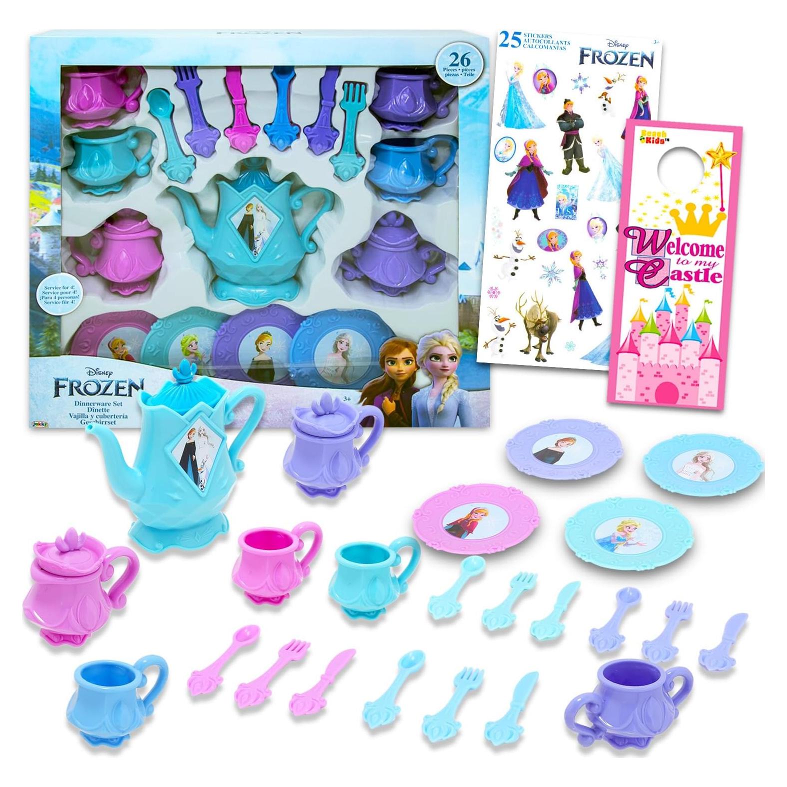 Juego de té Frozen Disney - 26 piezas con tetera y tazas