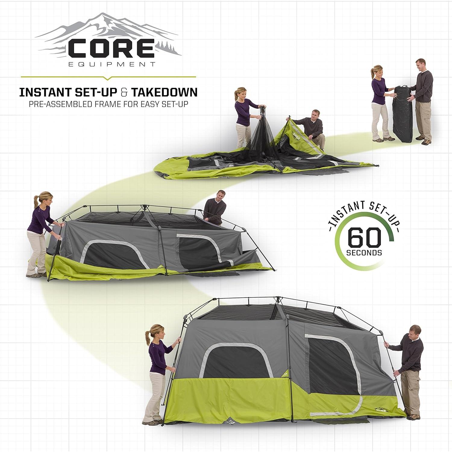 Carpa Instantánea CORE para 9 Personas Verde 4.27x2.74m