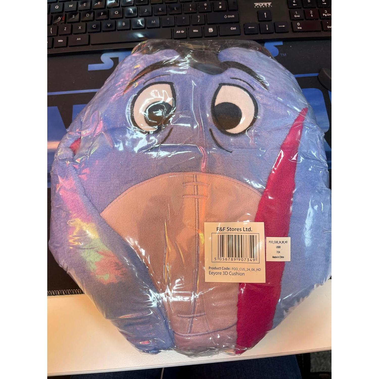 Cojín de Peluche 3D Disney Eeyore Azul 39x30 cm