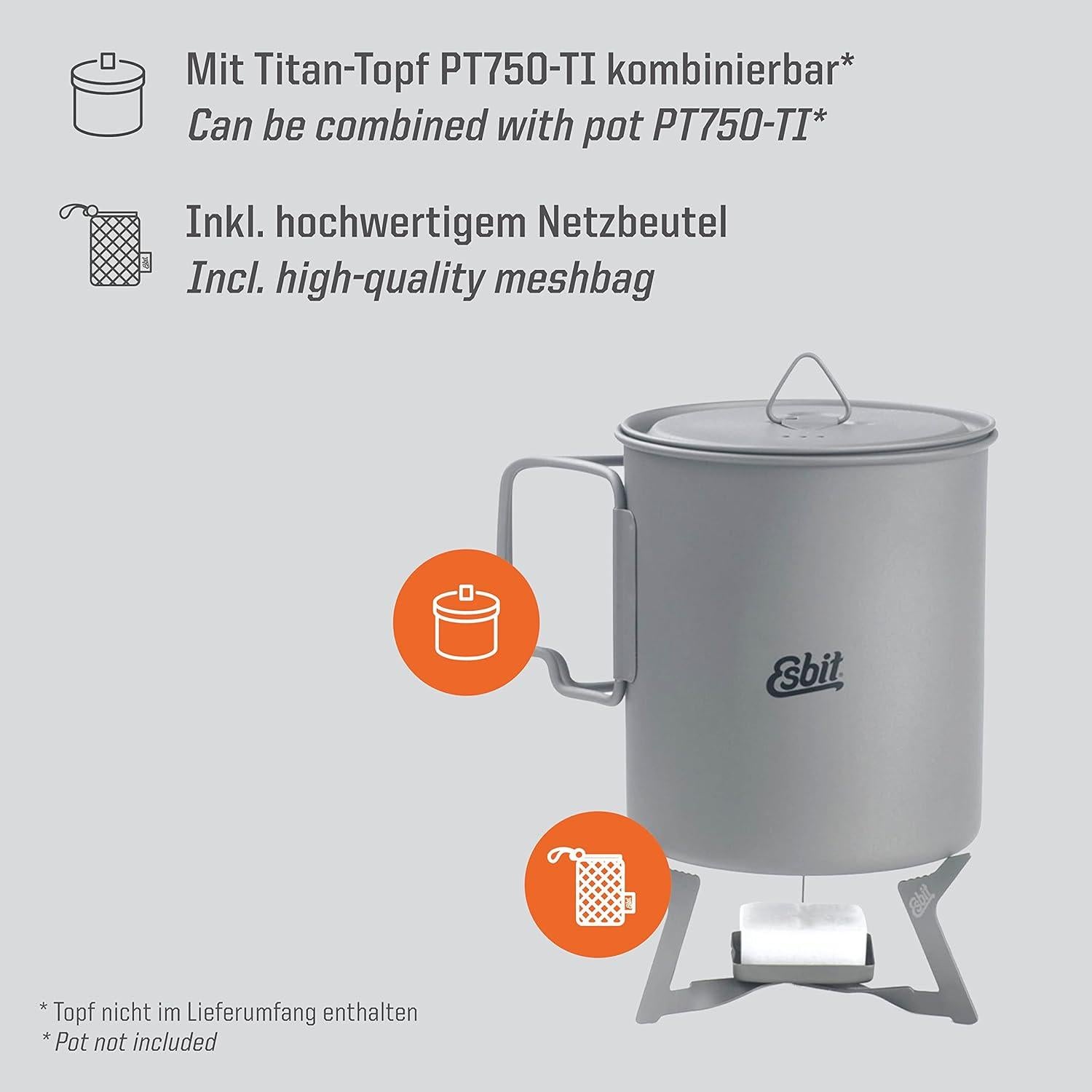 Estufa Plegable Titanio Esbit E-STOVE-TI 11.5g para Camping