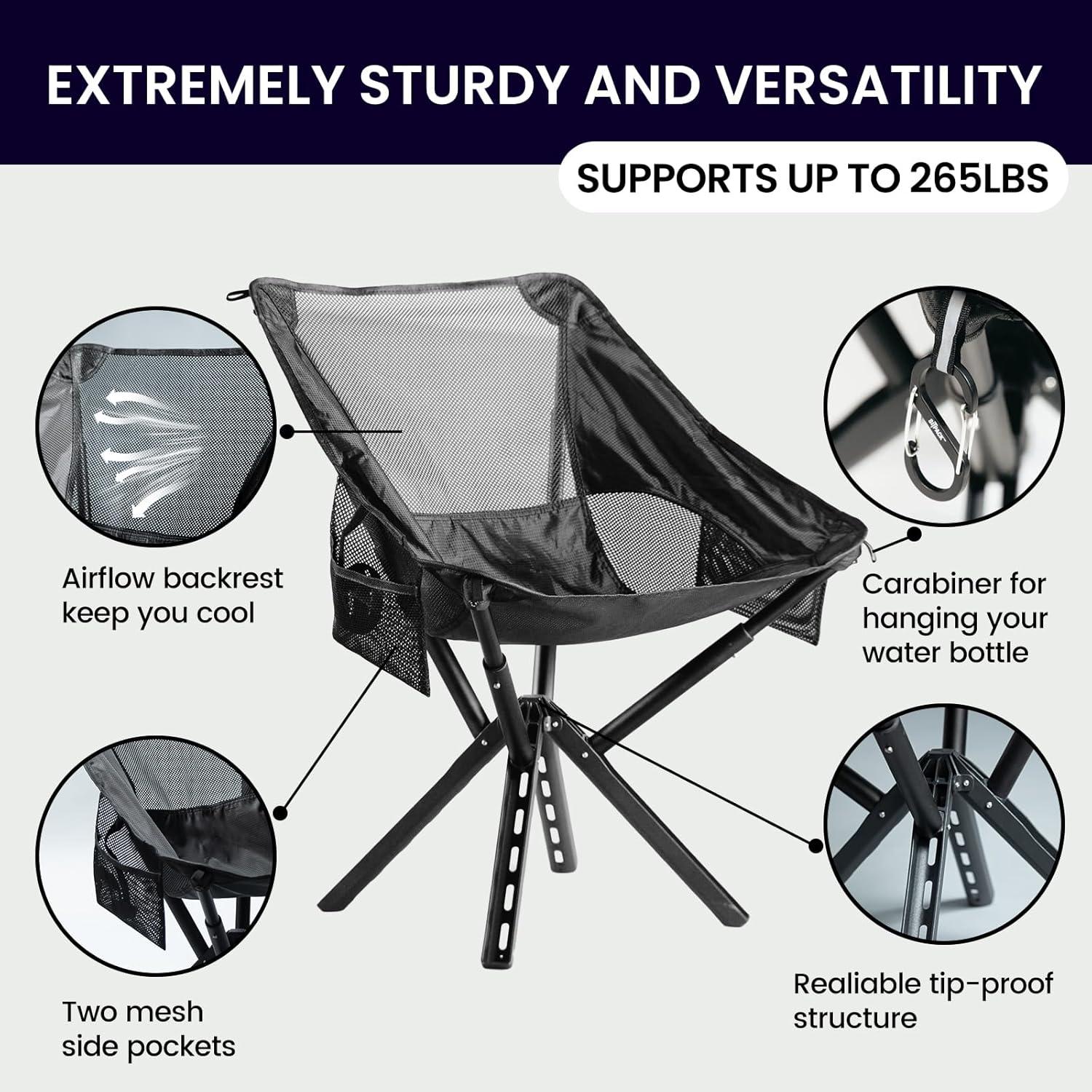 Silla de Mochila Ultra Ligera Sitpack Campster 2.0 Negra 120kg