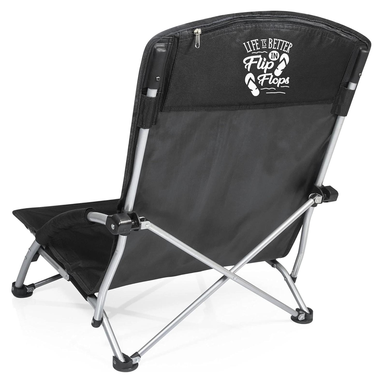 Silla de Playa Plegable ONIVA Tranquilidad Negra con Bolsa