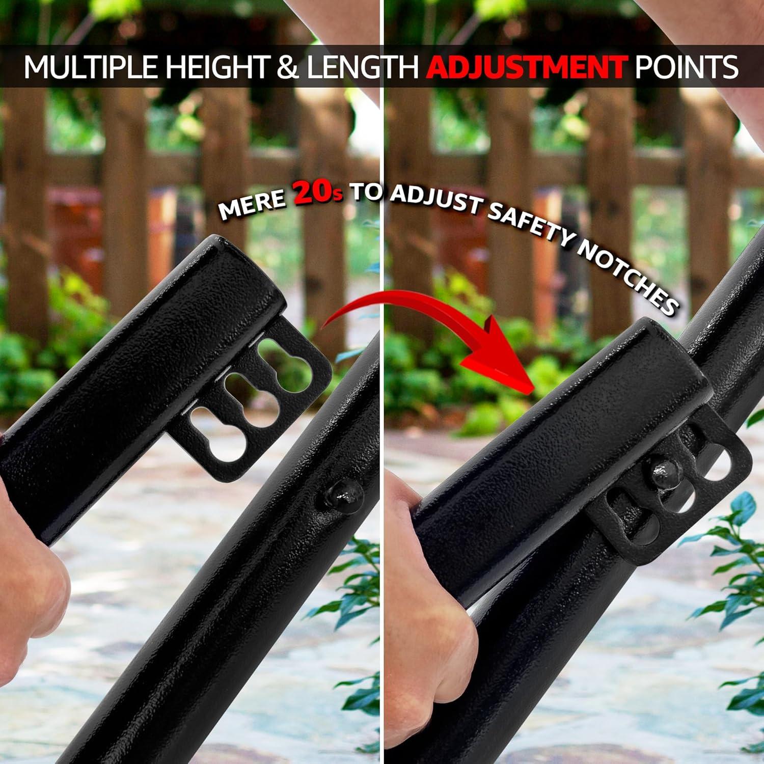 Tranquillo Unity Adjustable Hammock Stand, Hammocks Stands for The Garden, 800 lbs Capacity Steel Double Hammock Stand for 2 Persons, Premium Pre-Assembled Stand (Steel, Aegean)