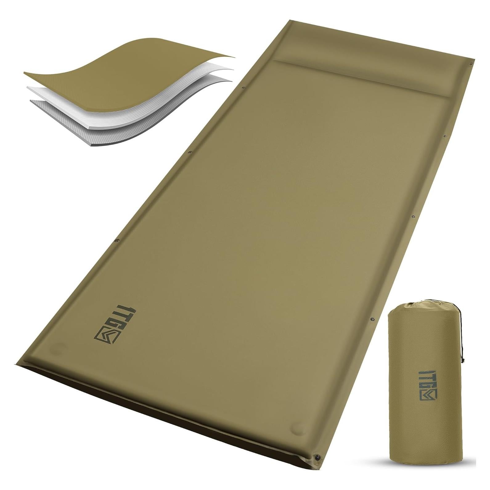 Colchoneta Autoinflable 1TG Tactical para Camping con Almohada