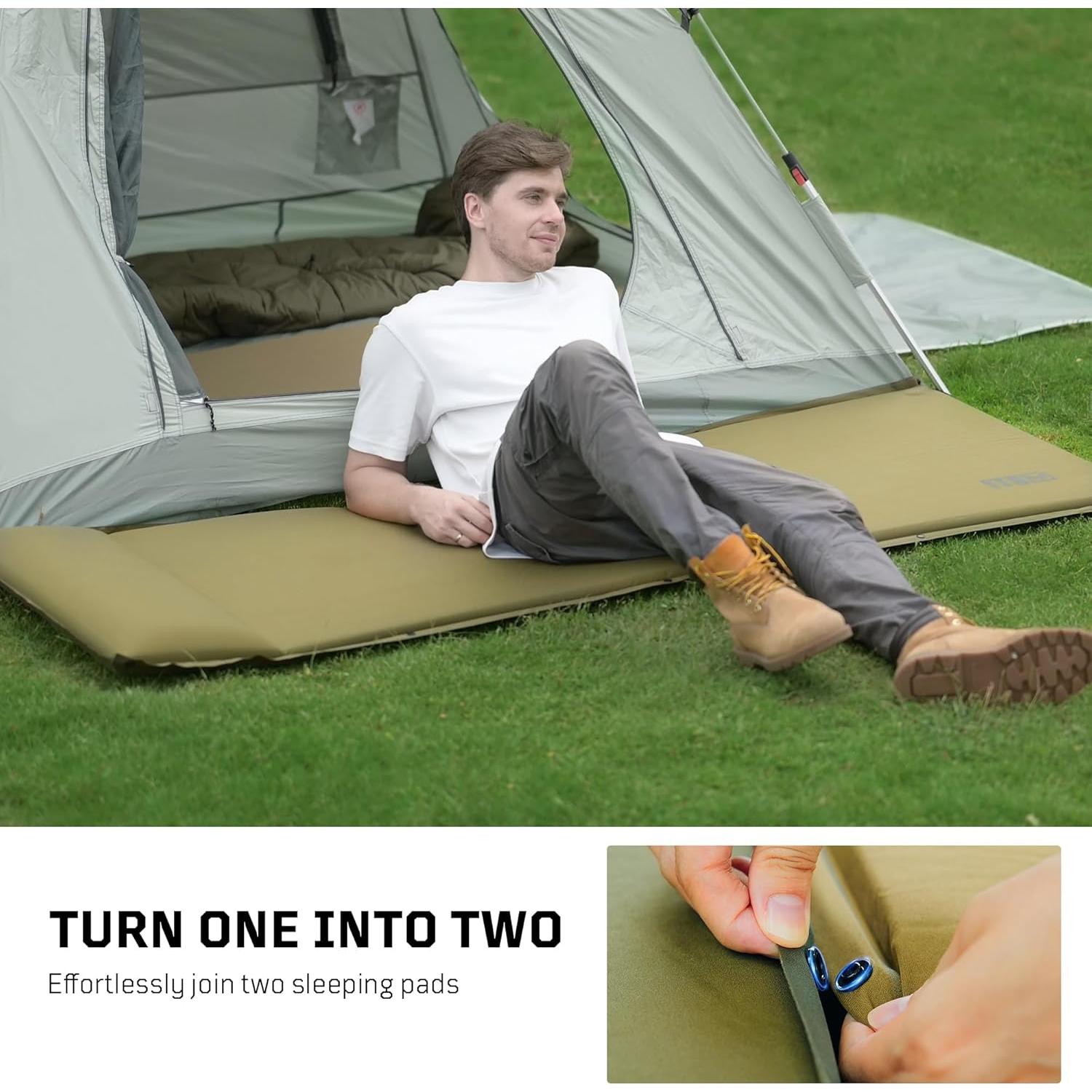 Colchoneta Autoinflable 1TG Tactical para Camping con Almohada