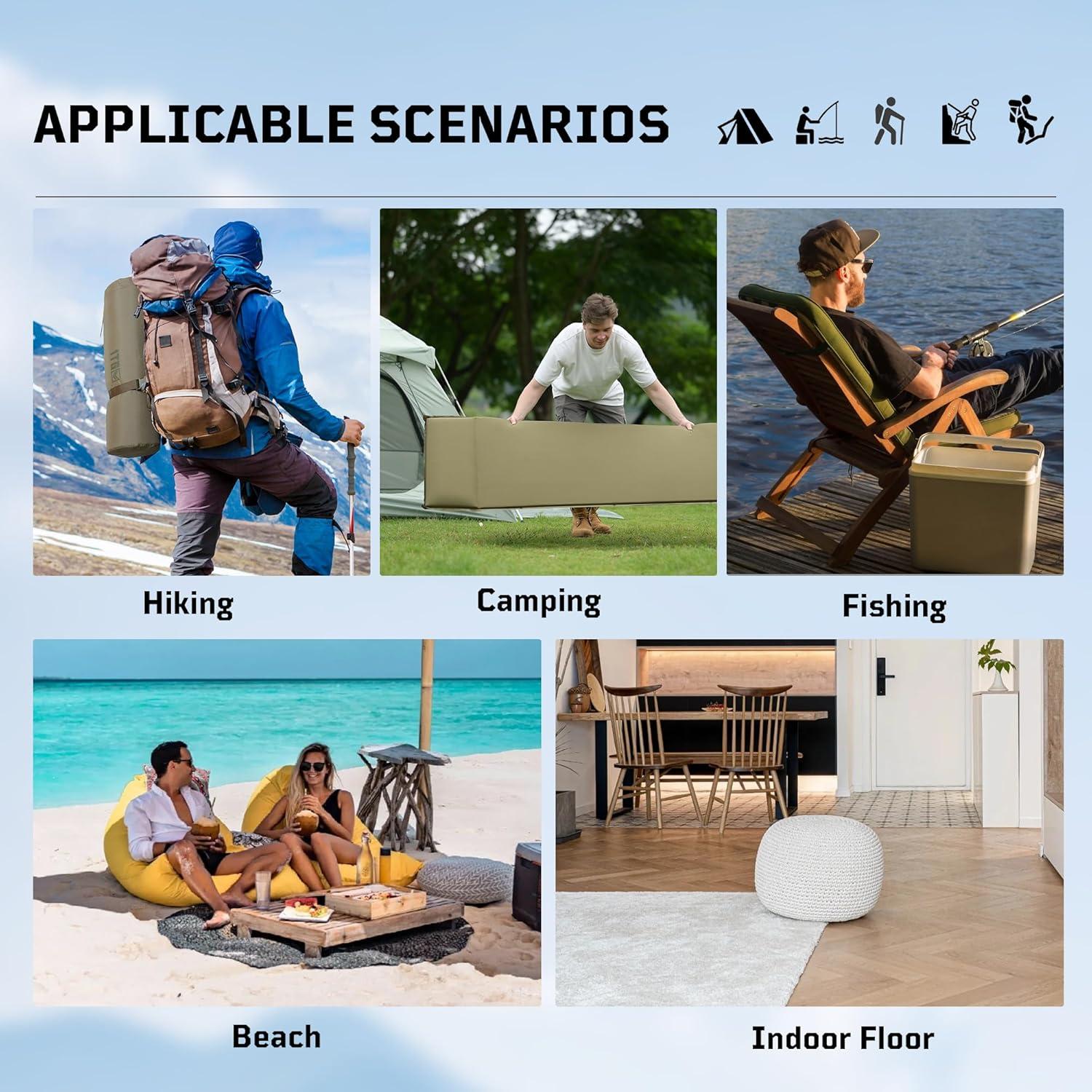 Colchoneta Autoinflable 1TG Tactical para Camping con Almohada