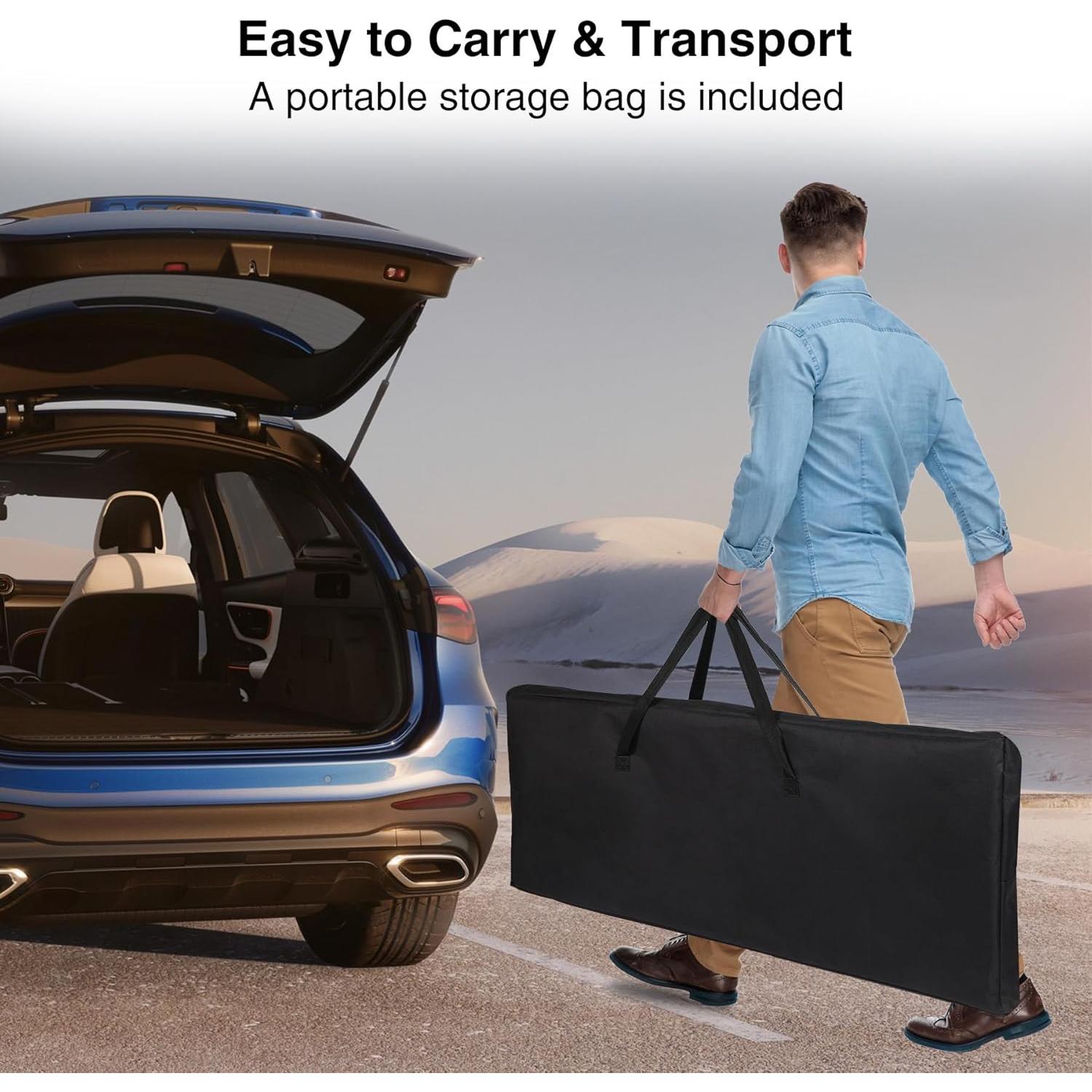 Mesa de Bar Plegable REDCAMP 208.3x38.1cm Negra para Eventos