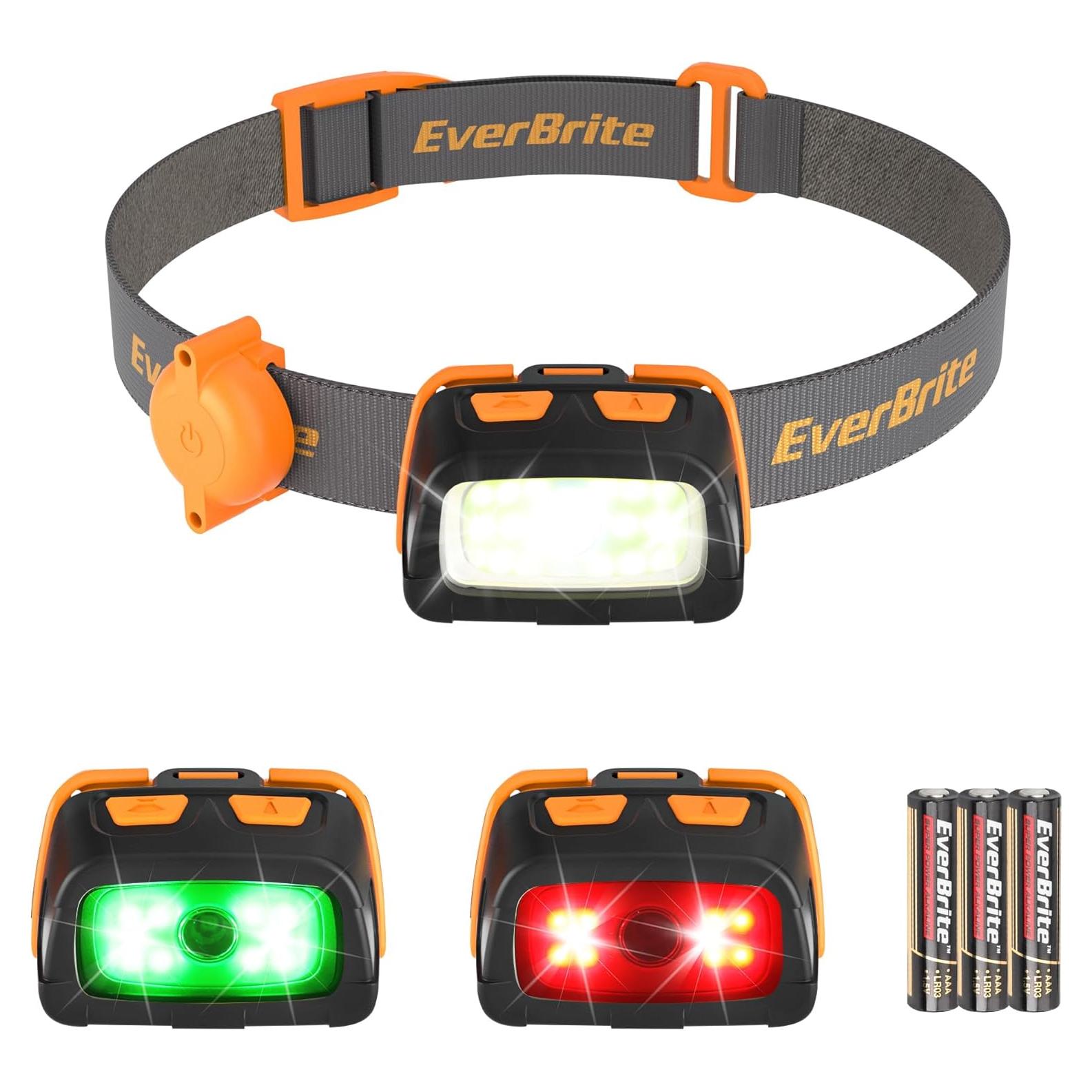 Linterna Frontal EverBrite 300 Lúmenes con Luz Roja/Verde