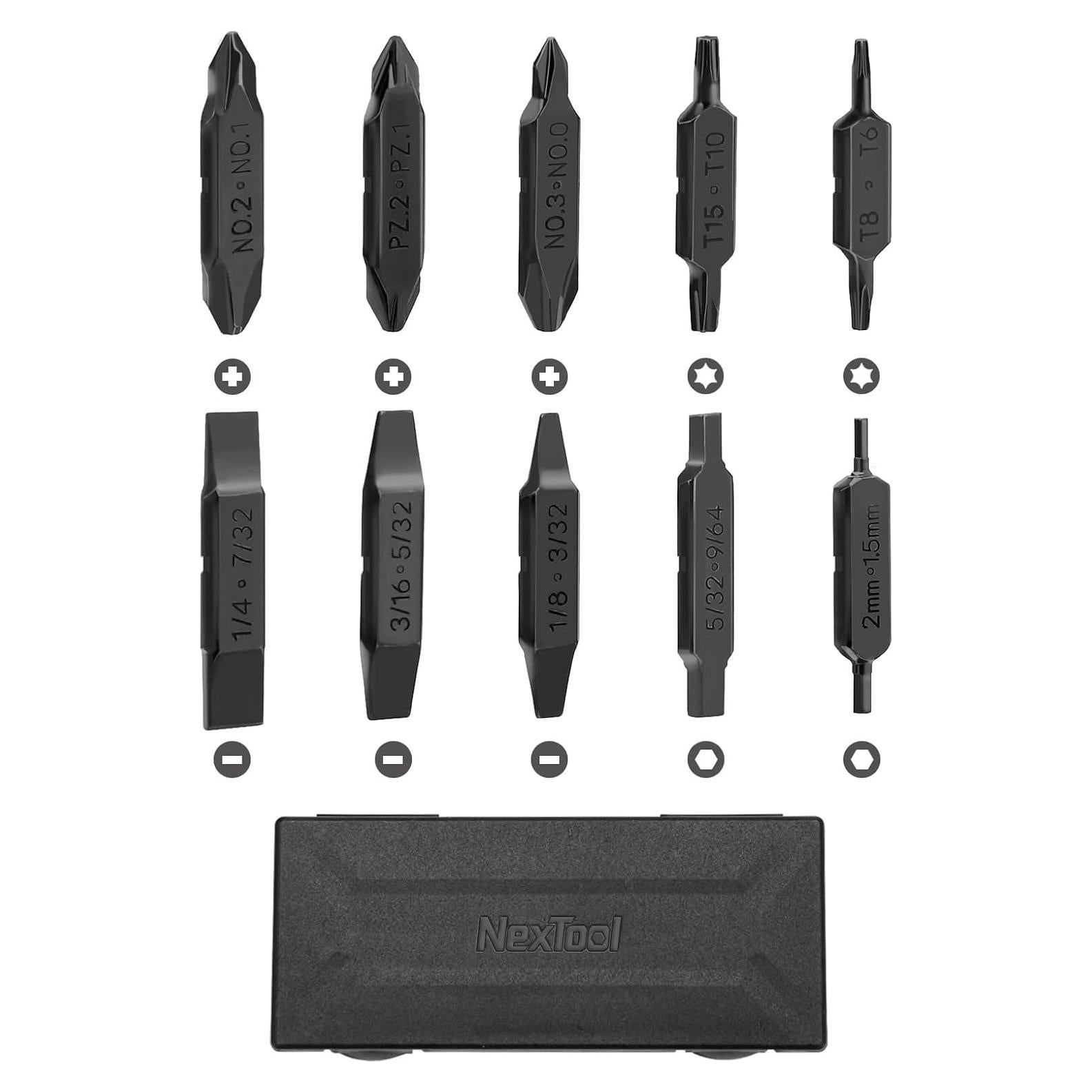 Kit de Puntas NexTool E1 - 10 Puntas Doble Extremo de Acero S2