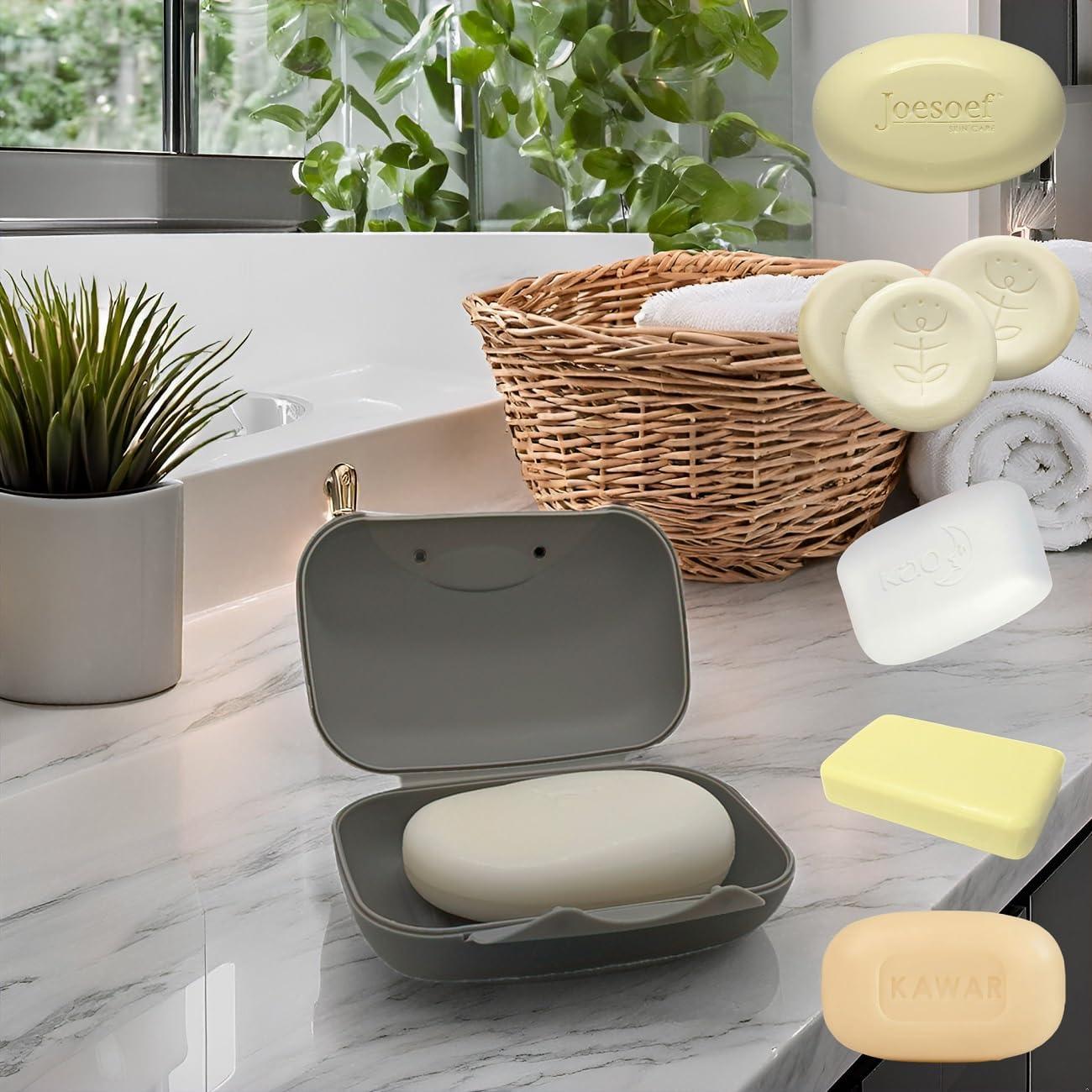 Porta Jabón de Viaje Vonpri Gris Oscuro 3 Piezas 136g