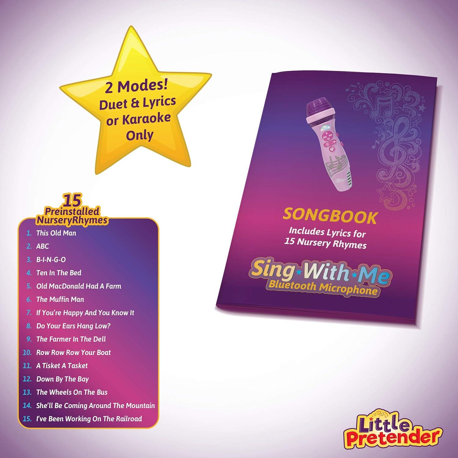 Micrófono Karaoke Bluetooth para Niños LP-2508 - Rosa y Morado