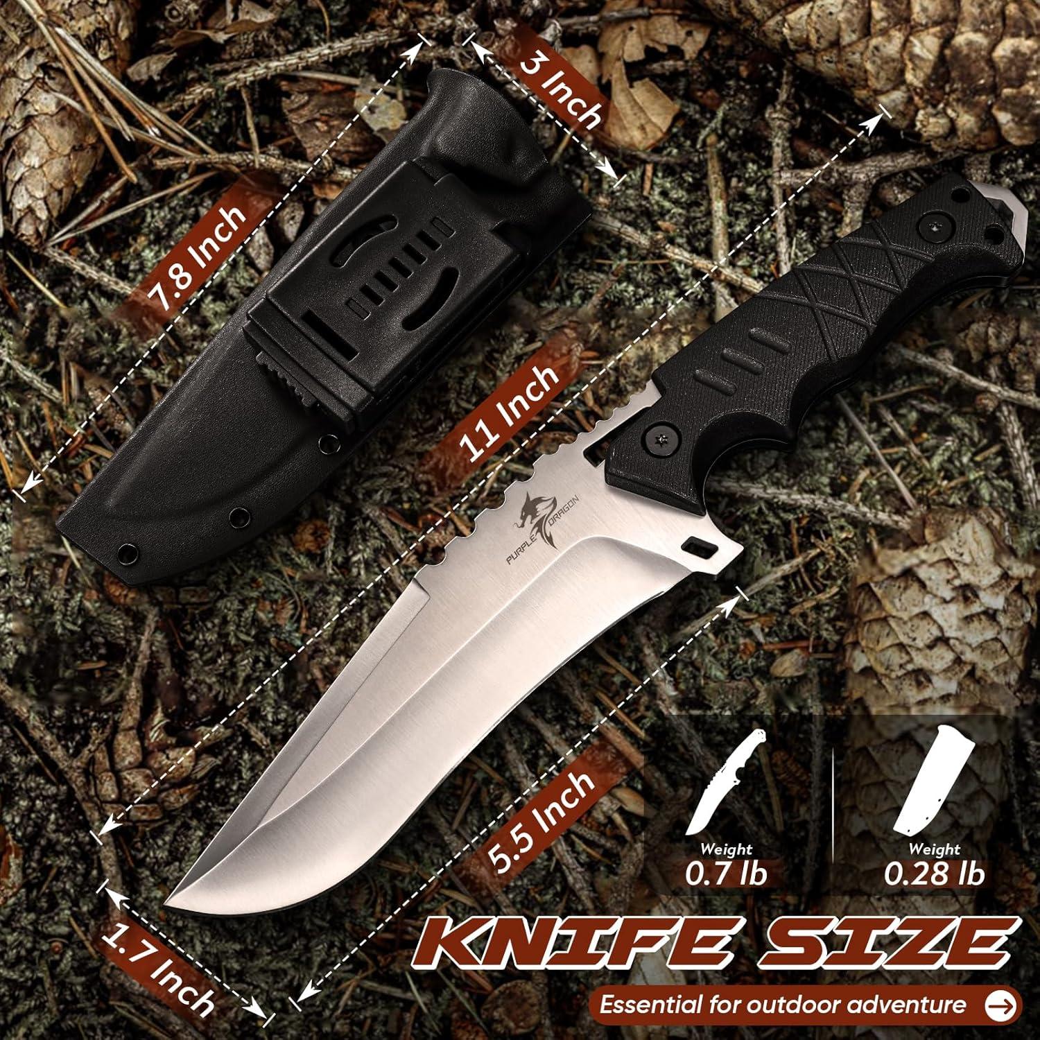 Cuchillo de Supervivencia Dragón Púrpura con Funda Kydex 27.94 cm