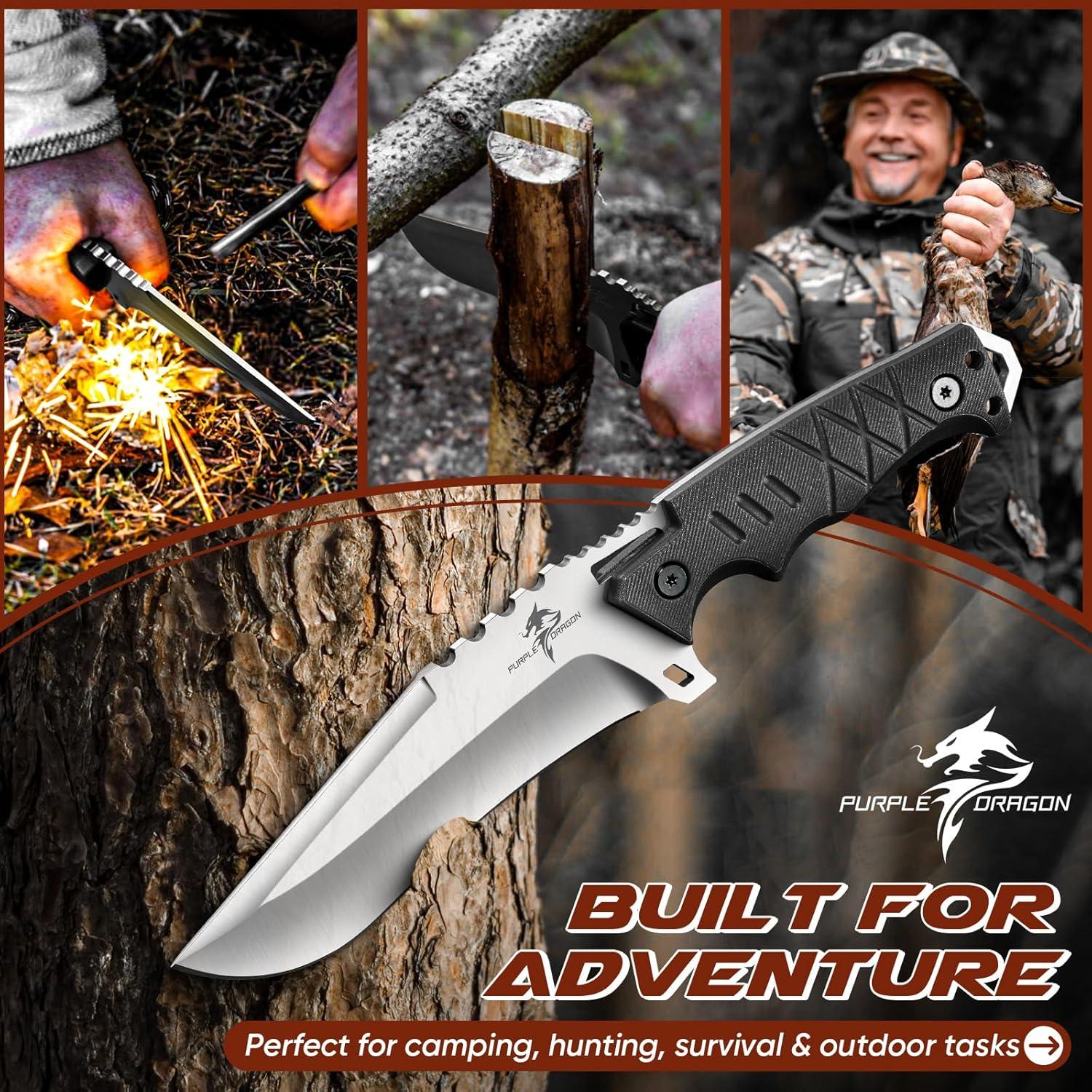 Cuchillo de Supervivencia Dragón Púrpura con Funda Kydex 27.94 cm