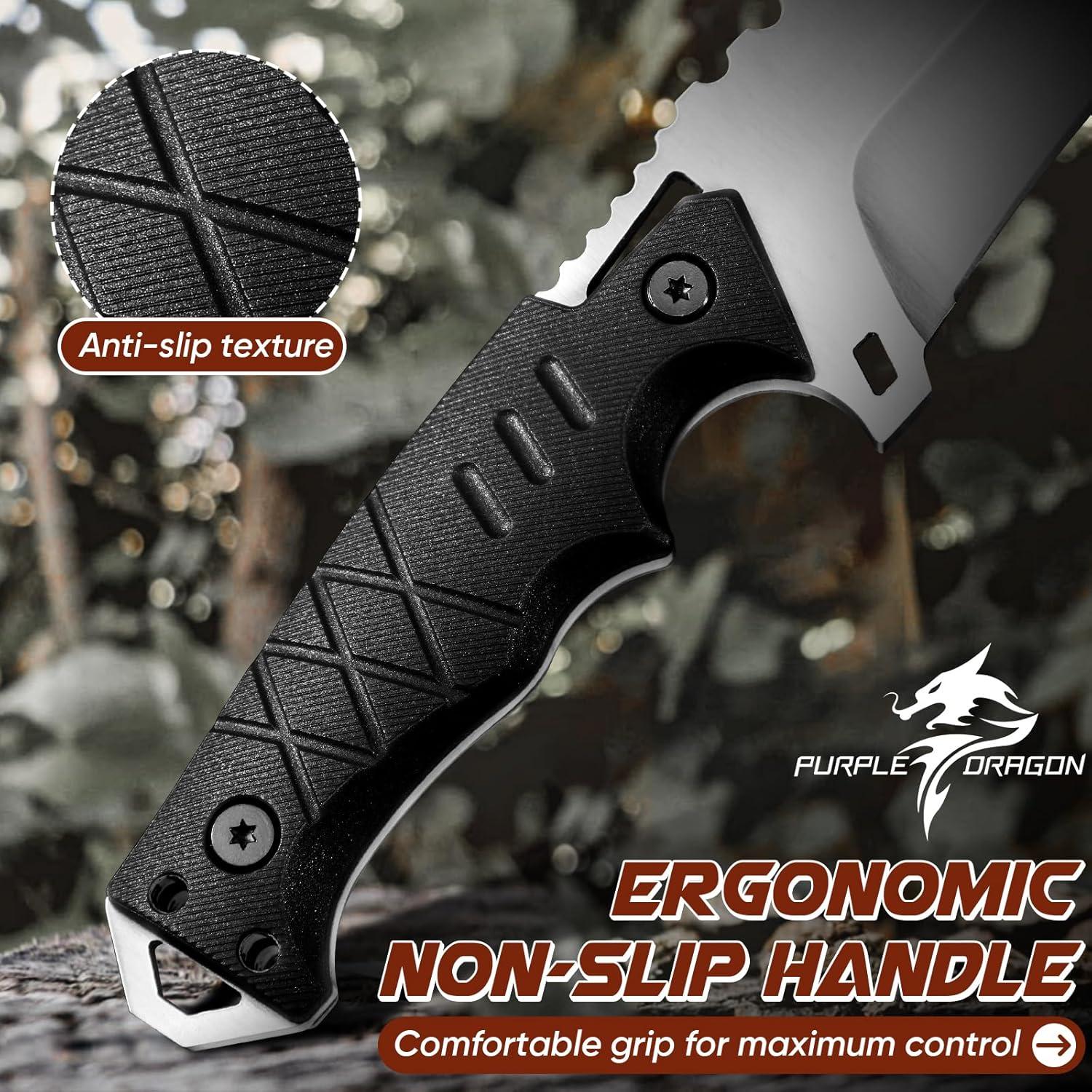 Cuchillo de Supervivencia Dragón Púrpura con Funda Kydex 27.94 cm