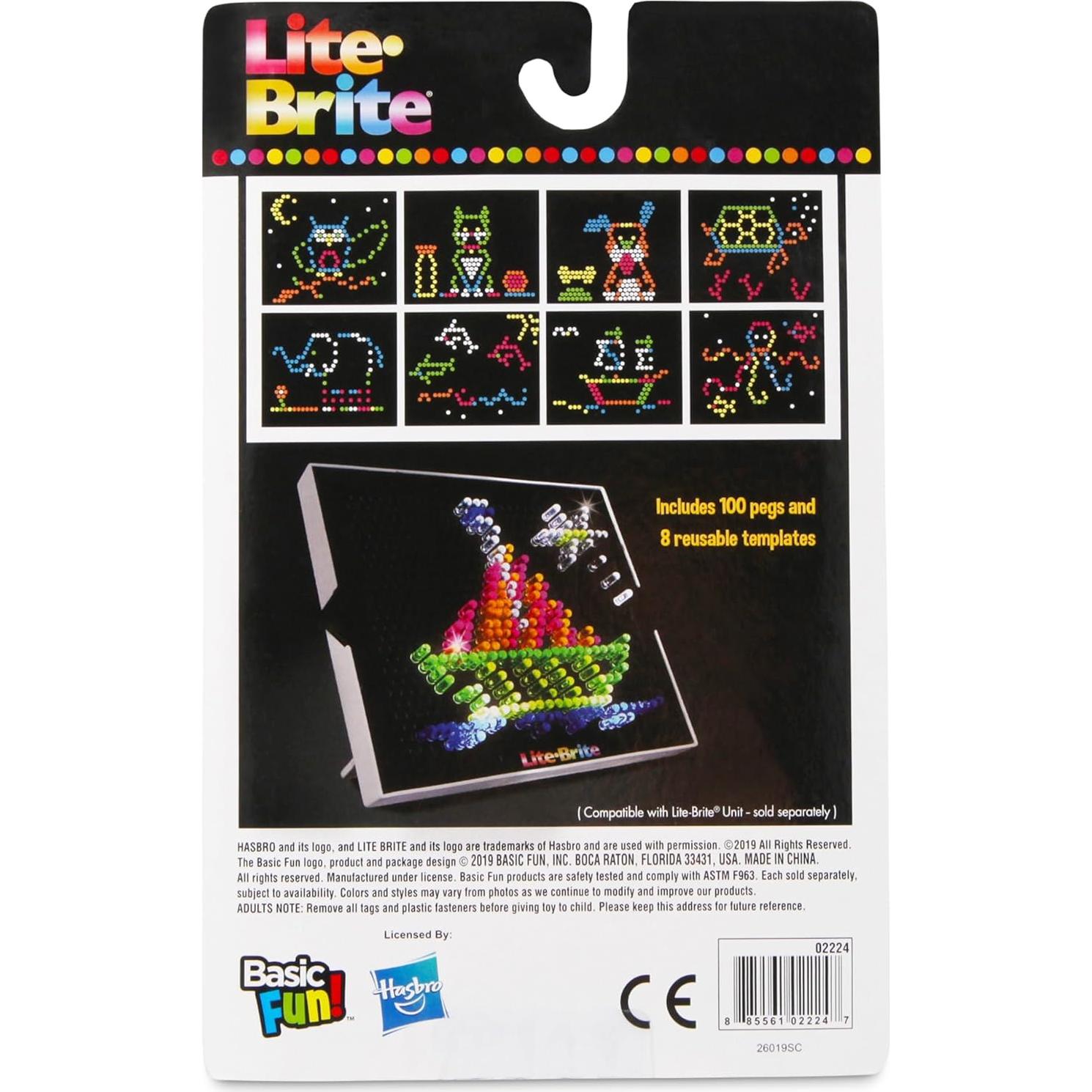 Paquete de Recarga Lite-Brite con 100 Clavijas y 8 Plantillas