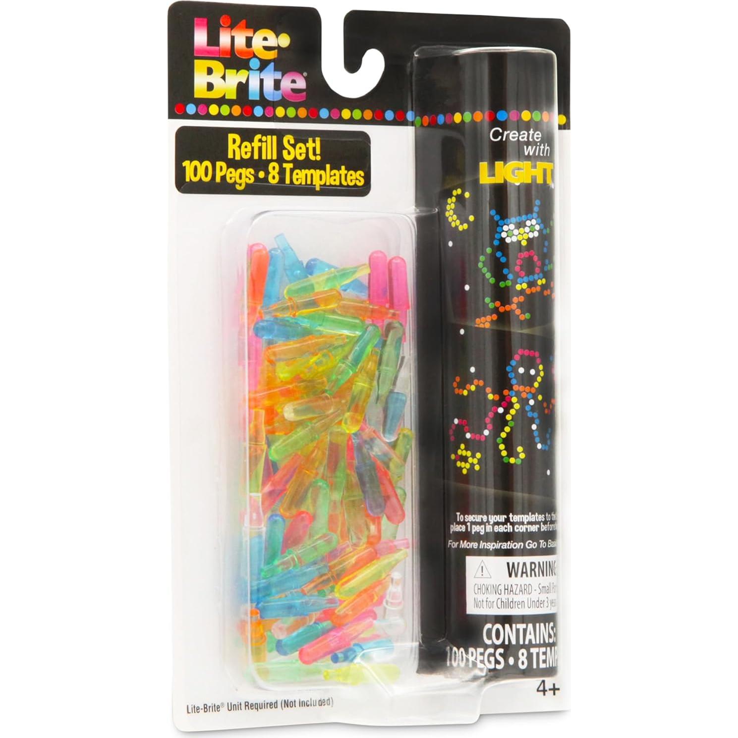 Paquete de Recarga Lite-Brite con 100 Clavijas y 8 Plantillas
