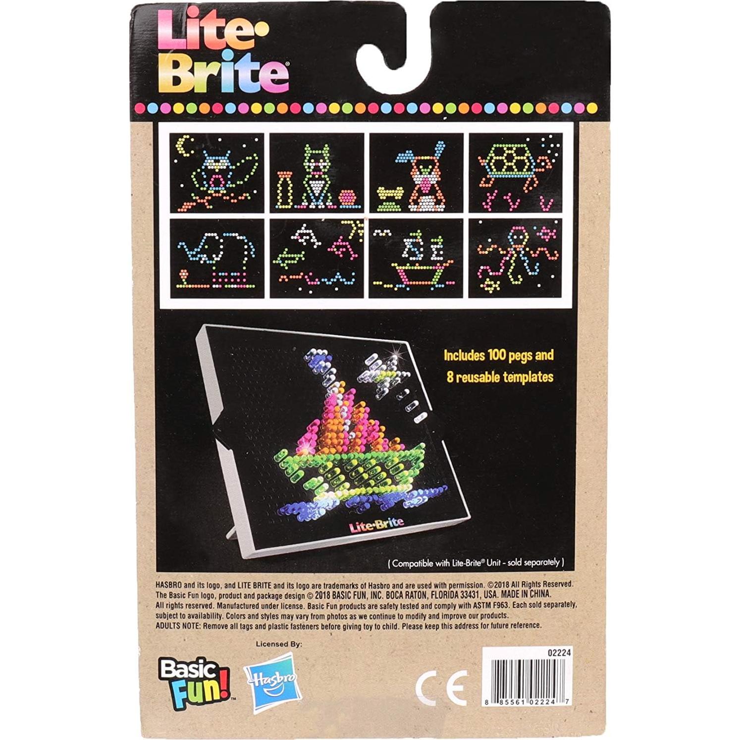 Paquete de Recarga Lite-Brite con 100 Clavijas y 8 Plantillas