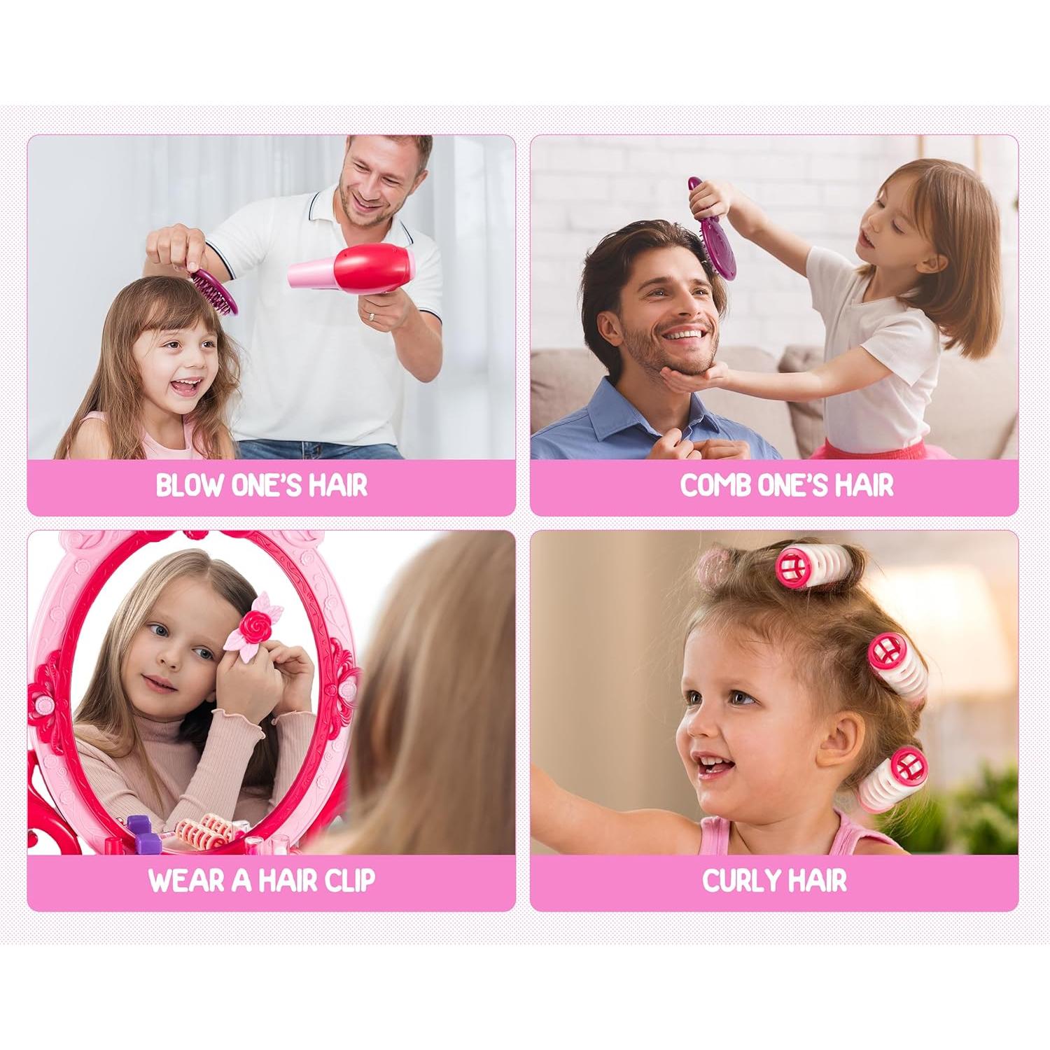 Juguete de Mesa de Maquillaje Zaddgiuuy con Espejo y Luz