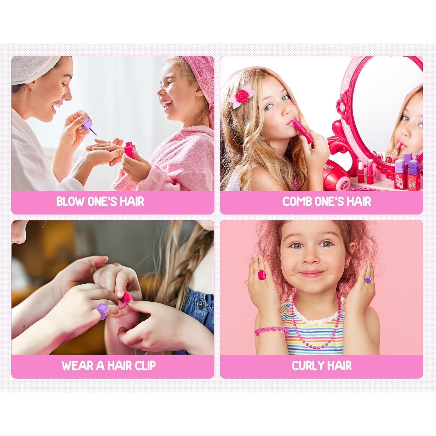 Juguete de Mesa de Maquillaje Zaddgiuuy con Espejo y Luz