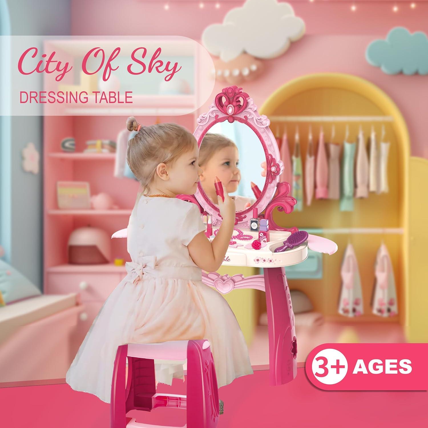 Juguete de Mesa de Maquillaje Zaddgiuuy con Espejo y Luz