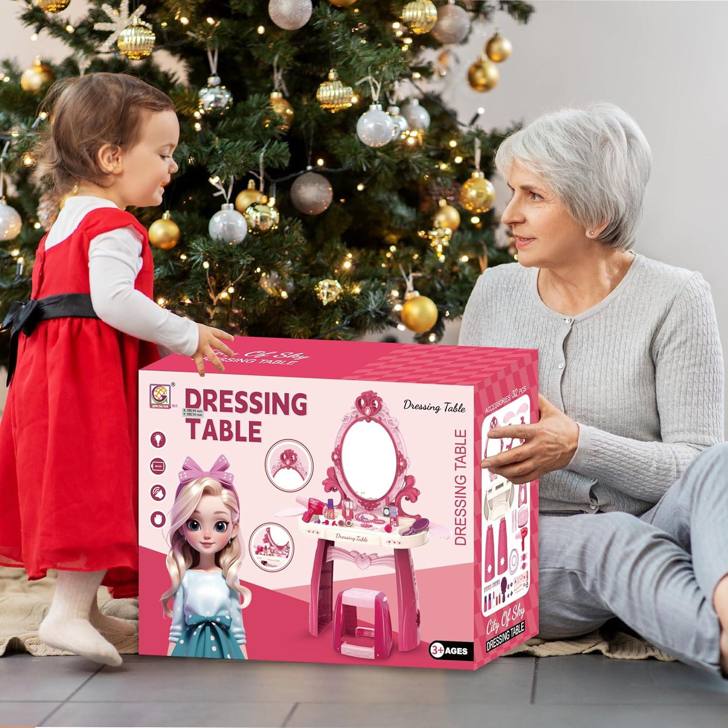 Juguete de Mesa de Maquillaje Zaddgiuuy con Espejo y Luz