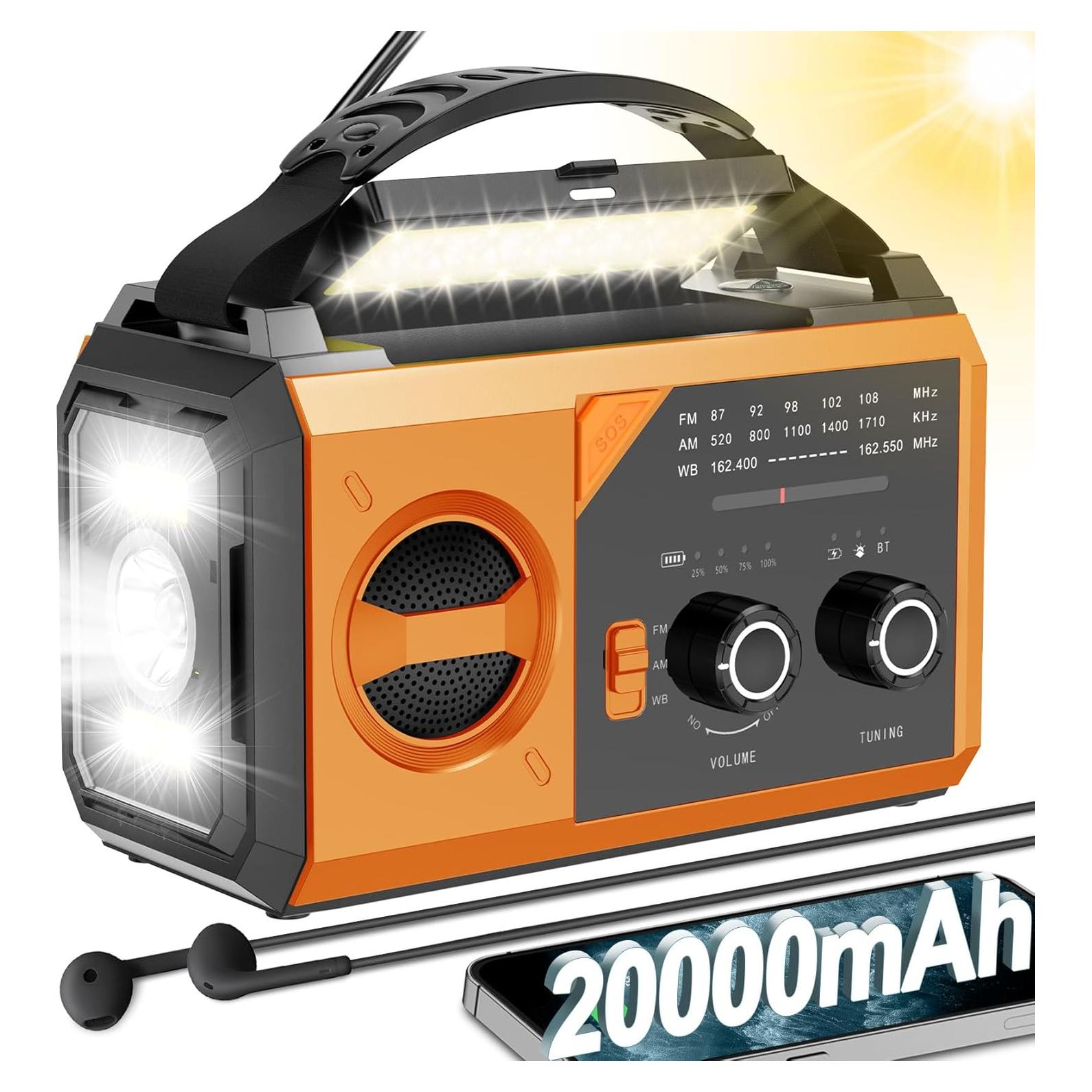 Radio Meteorológica de Emergencia COAOOIX 20000mAh AM/FM NOAA