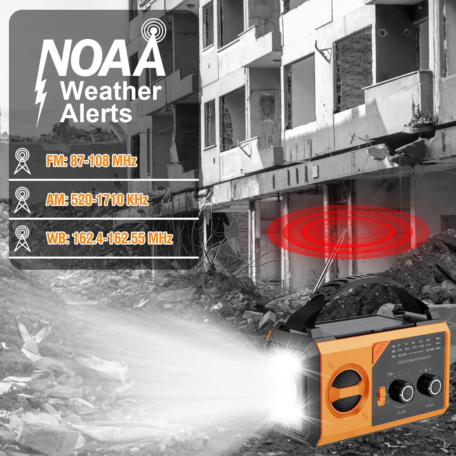 Radio Meteorológica de Emergencia COAOOIX 20000mAh AM/FM NOAA
