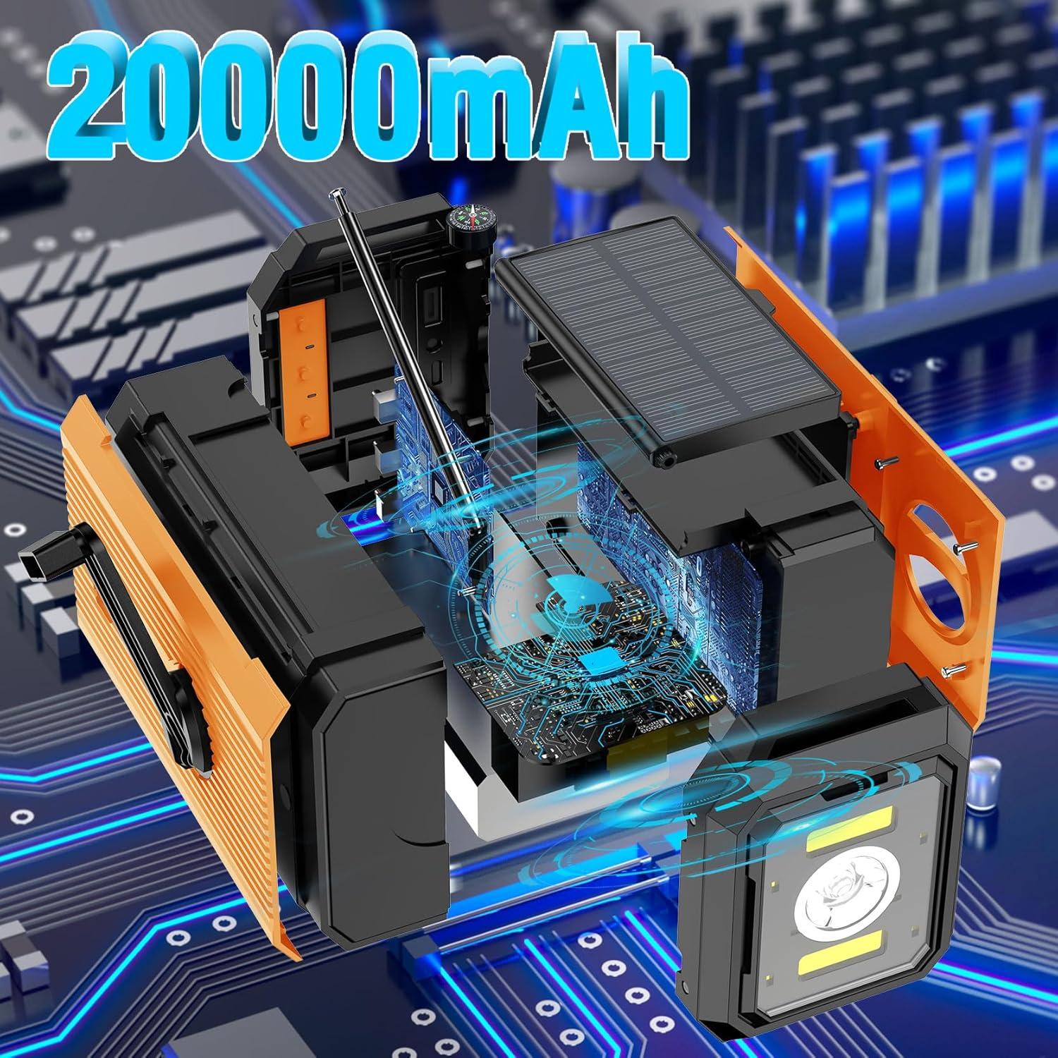 Radio Meteorológica de Emergencia COAOOIX 20000mAh AM/FM NOAA