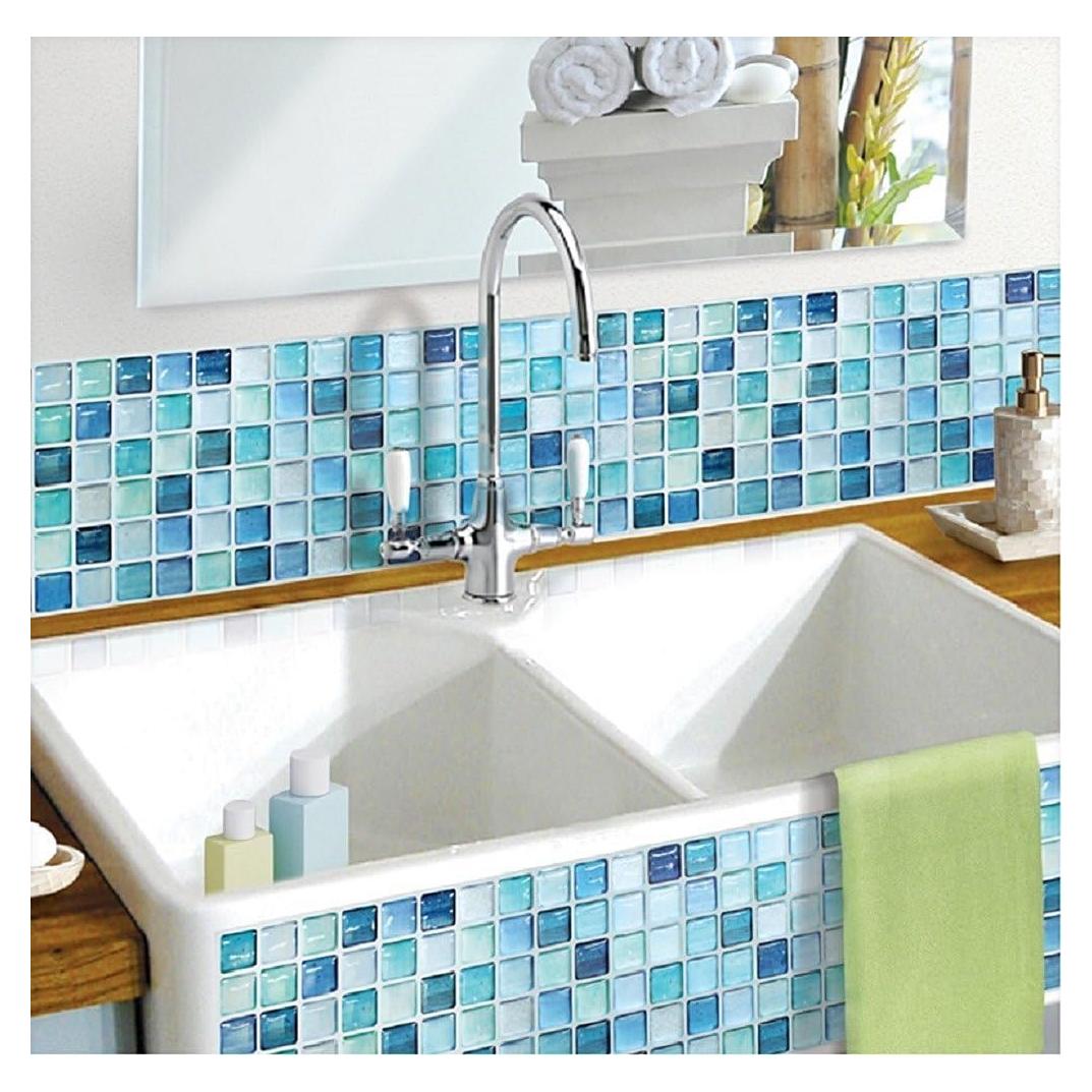 Calcomanías Decorativas BEAUS TILE para Azulejos - 2 Pcs N.Azul