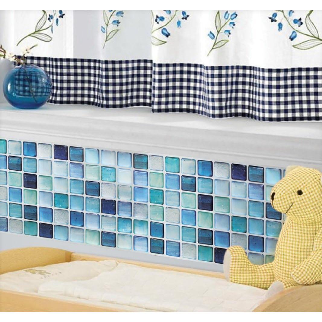 Calcomanías Decorativas BEAUS TILE para Azulejos - 2 Pcs N.Azul