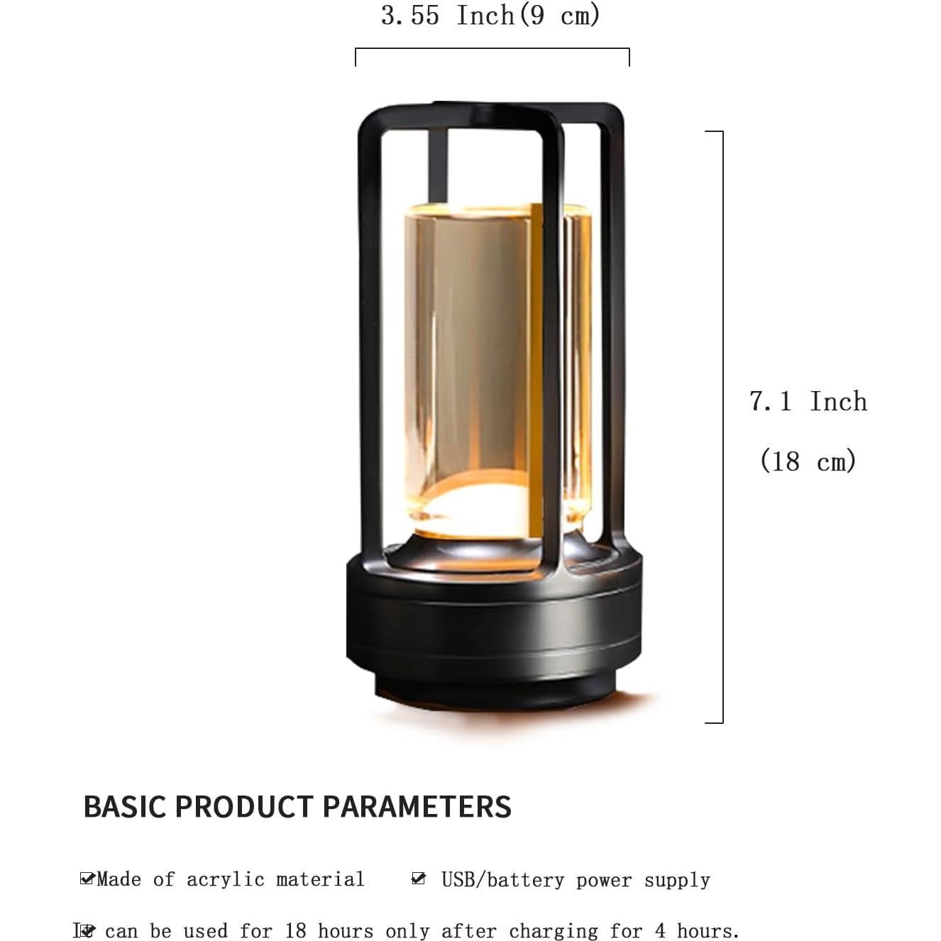 Lámpara de Mesa Inalámbrica Kipliko LED Táctil 2 Piezas