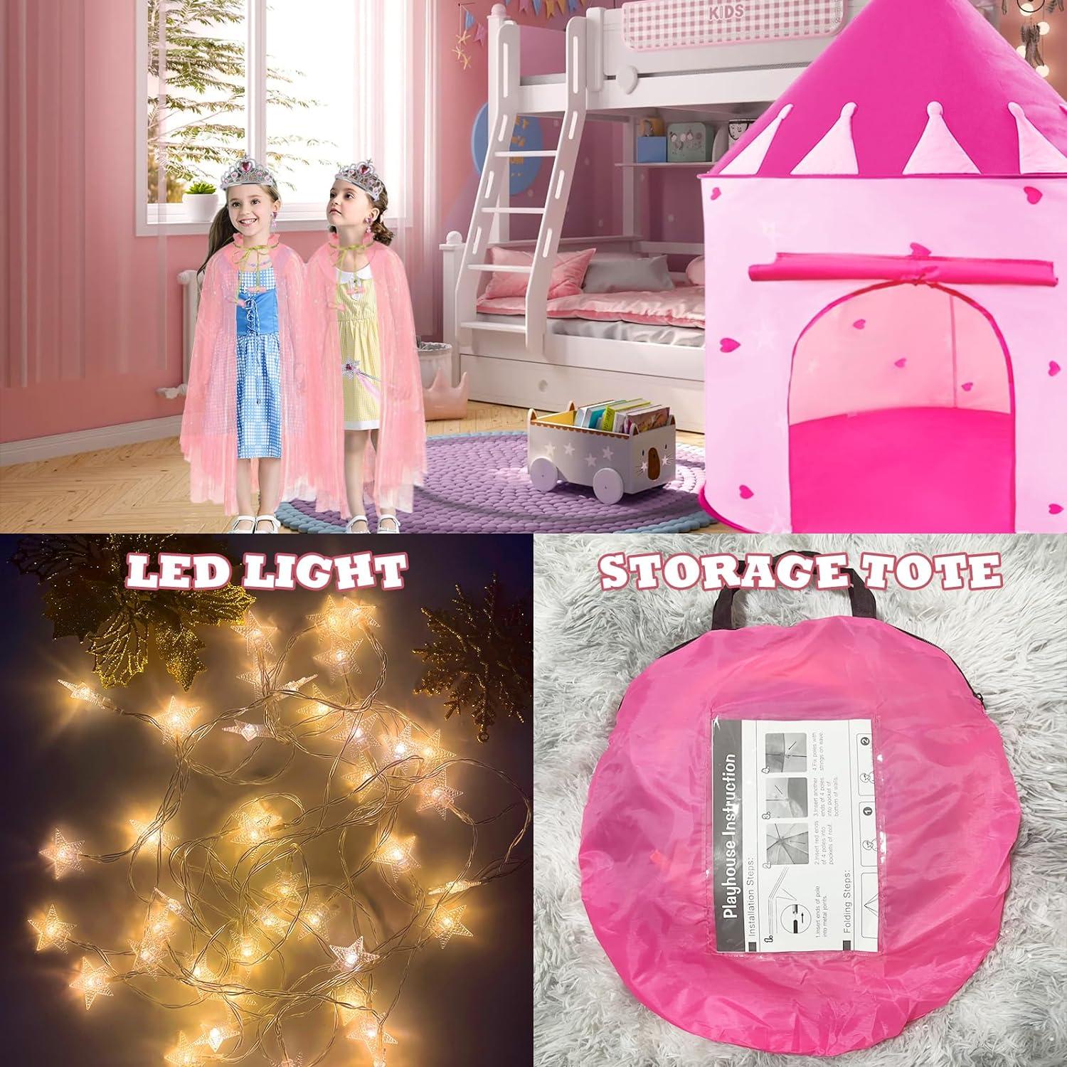 Tienda de Juego Castillo de Princesa WTOR 15 Piezas Rosa