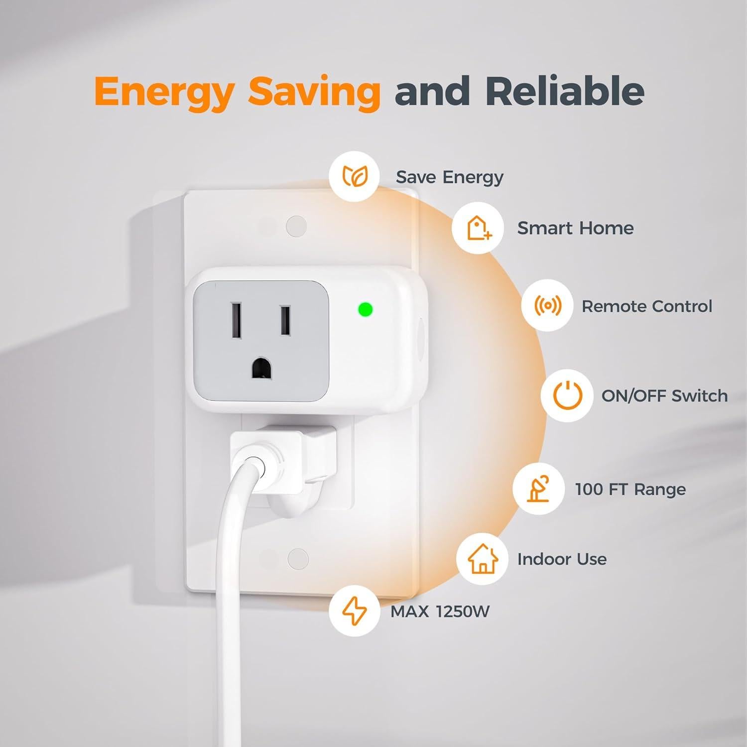 Enchufe de Control Remoto TESSAN 1250W 100ft Inalámbrico