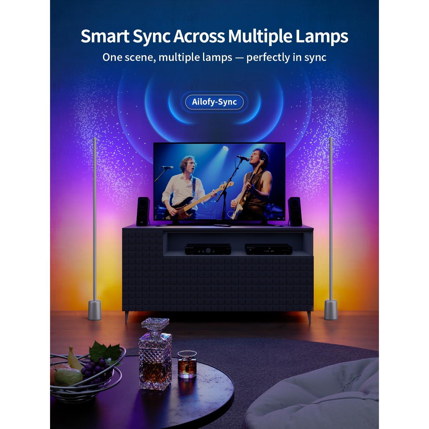 Lámpara de Esquina LED Ailofy 1500lm RGBW Control App Alexa