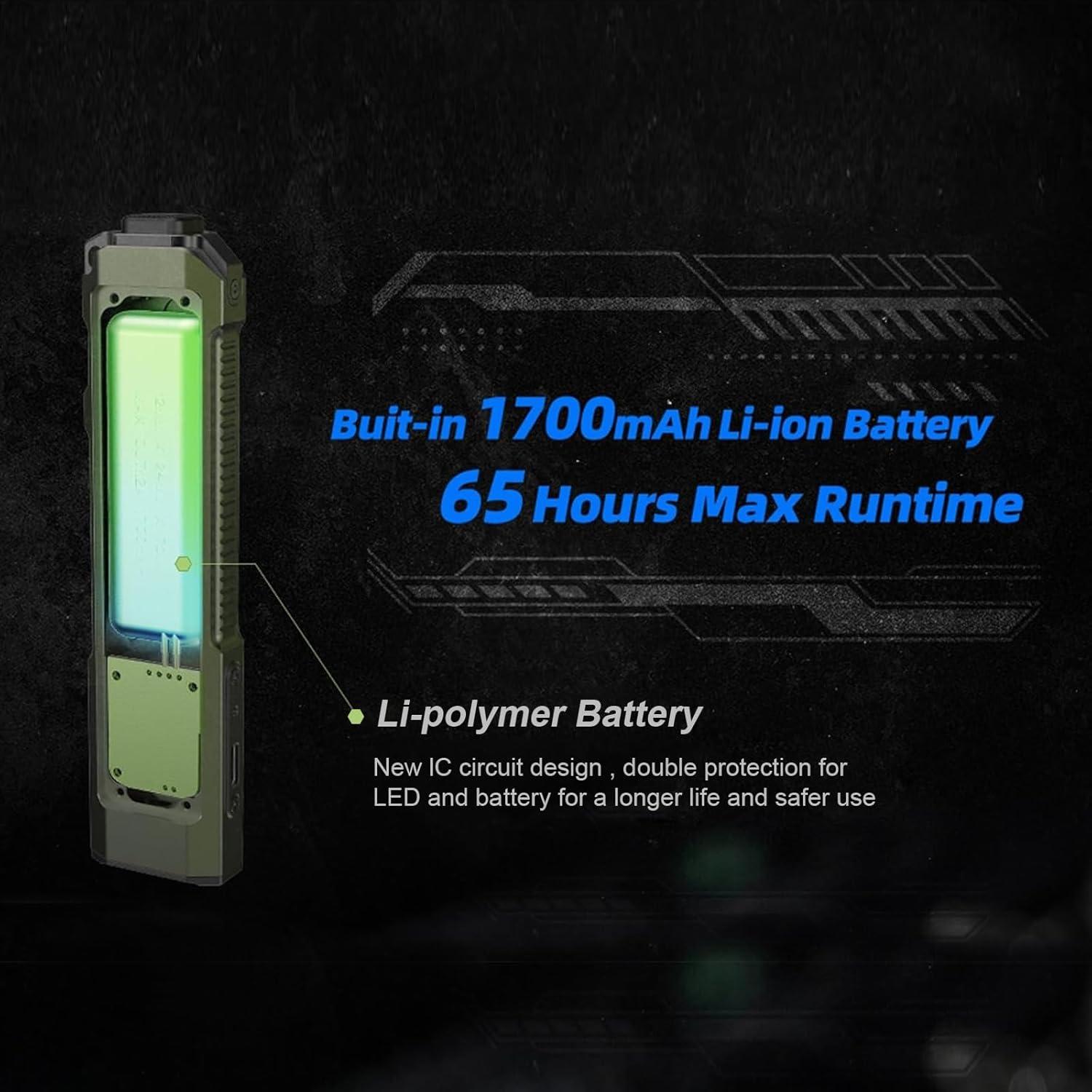 Linterna de bolsillo JETBeam E26, 1800 lúmenes, USB-C, luz UV