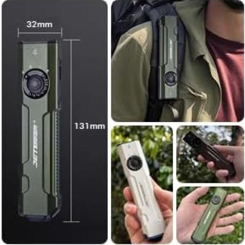 Linterna de bolsillo JETBeam E26, 1800 lúmenes, USB-C, luz UV