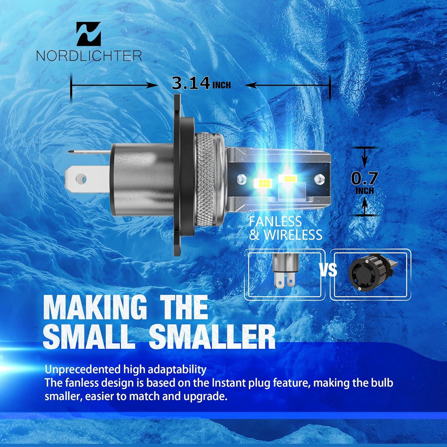 Bombillas H4 9003 N NORDLICHTER Luz de Niebla 6500K 2 Piezas