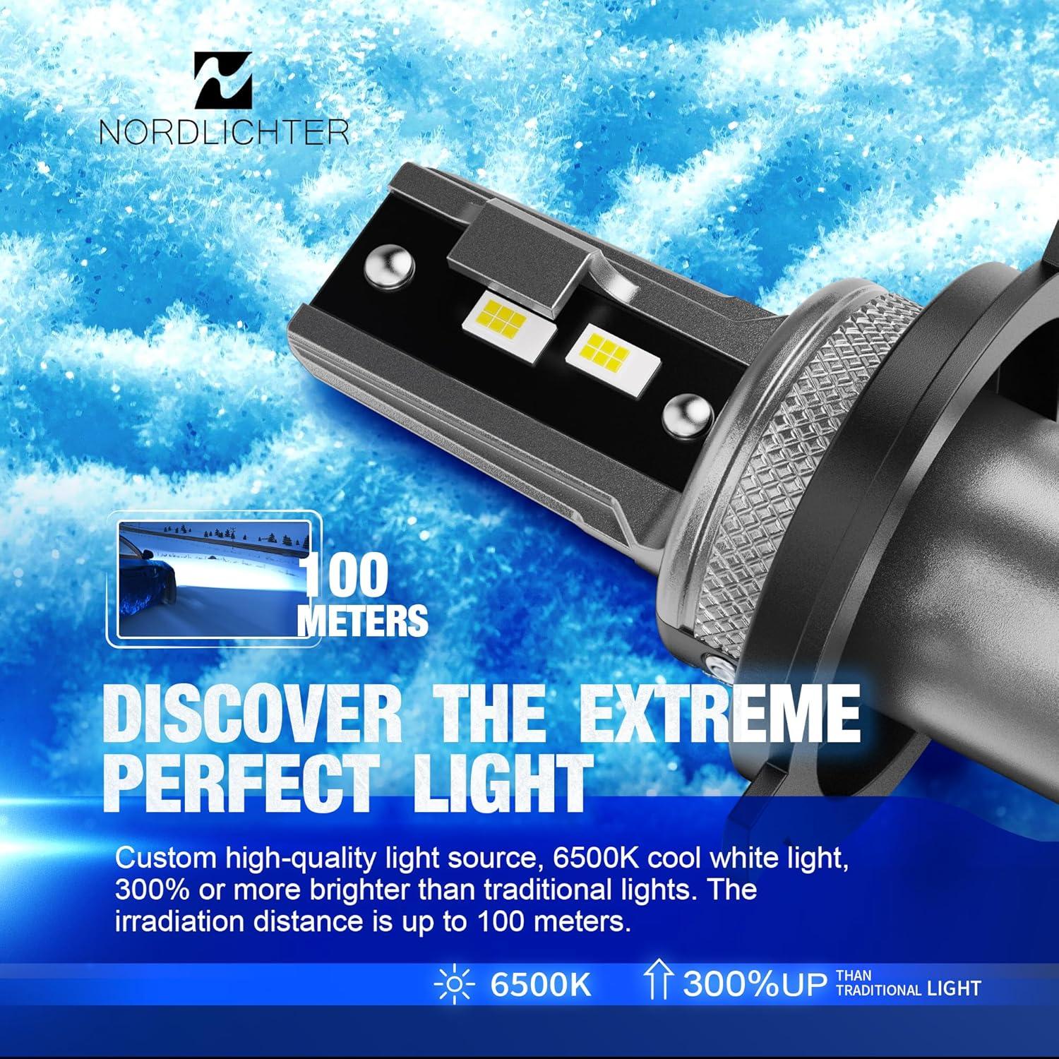 Bombillas H4 9003 N NORDLICHTER Luz de Niebla 6500K 2 Piezas